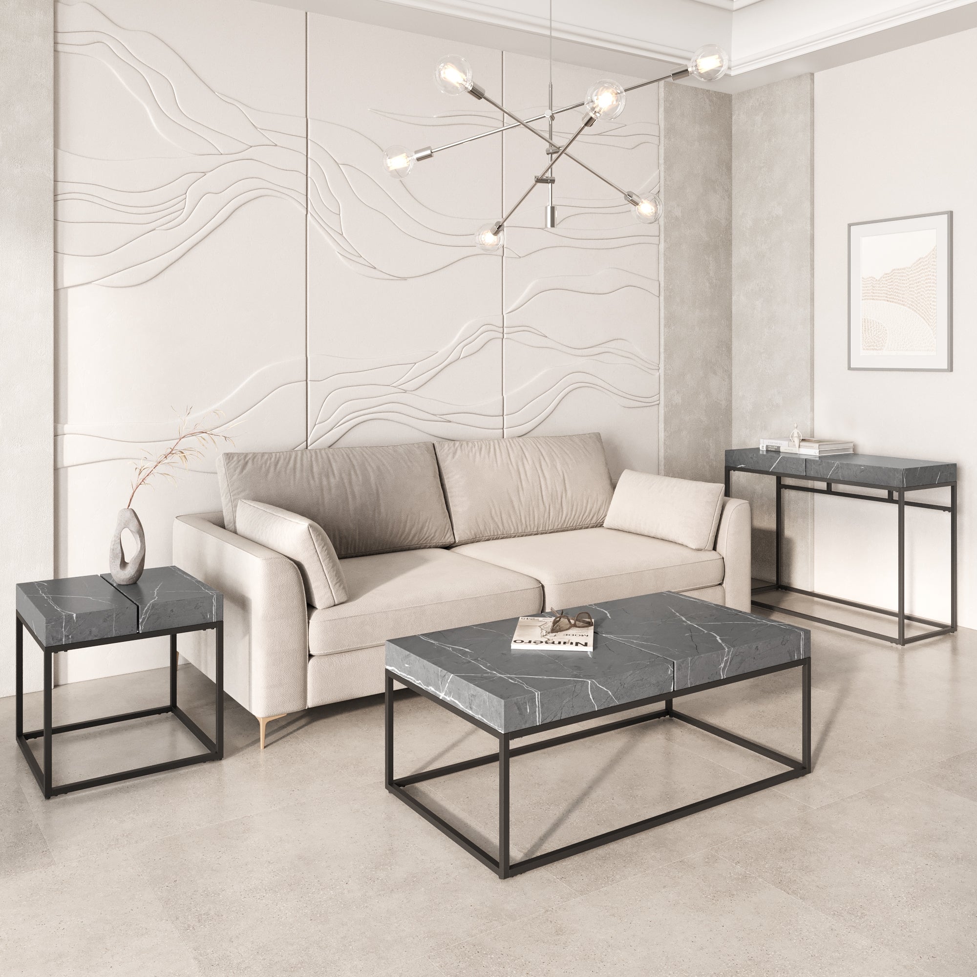 Delma Grey Marble Effect Coffee Table