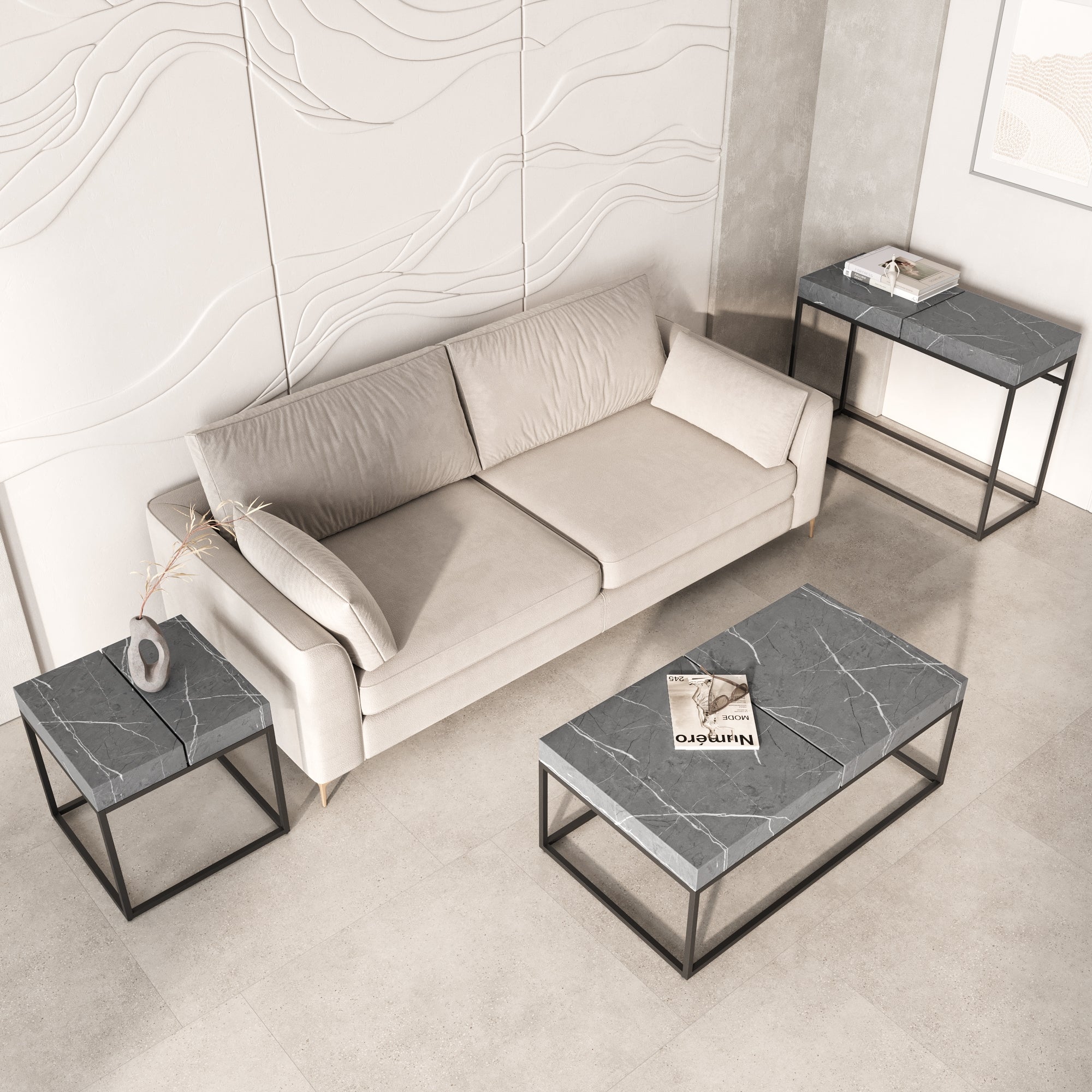 Delma Grey Marble Effect Coffee Table
