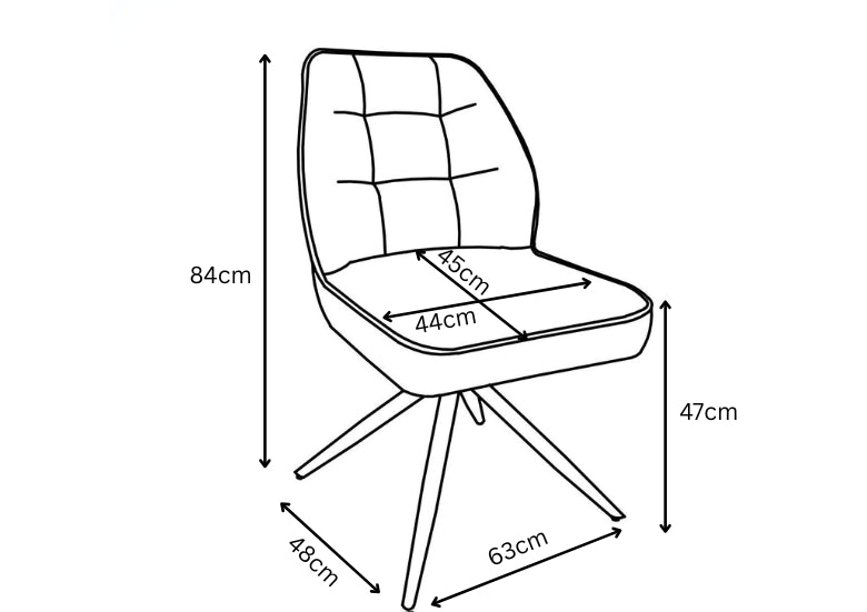 Ravello Fabric Swivel Dining Chair