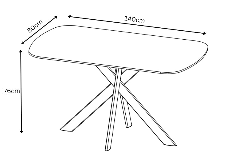 Lazzaro 140cm White Marble Ceramic Dining Table