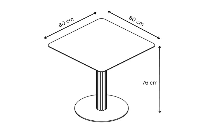 Castello 80cm Square Ceramic Bistro Table