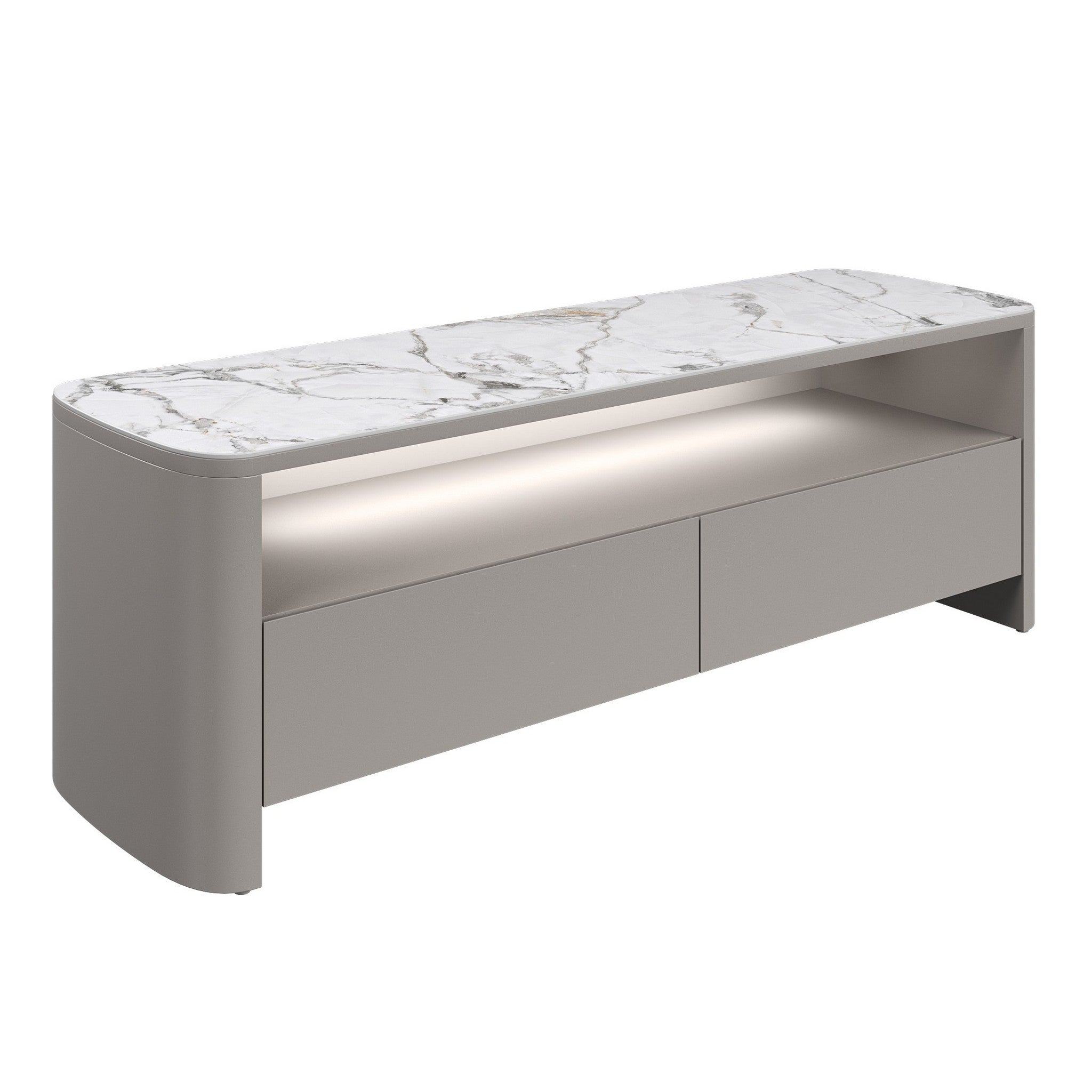 Milano Gloss White Ceramic TV Unit