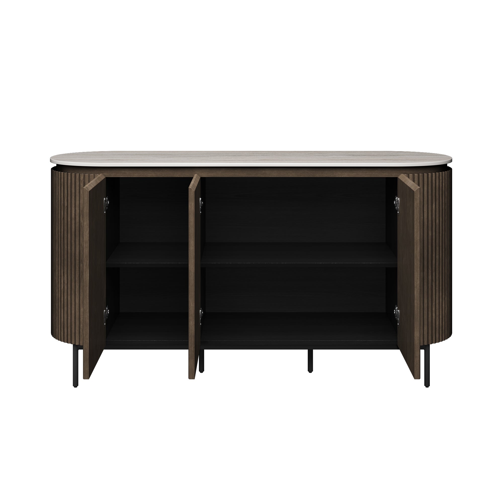Modena Ivory Grey Travertine Ceramic Sideboard