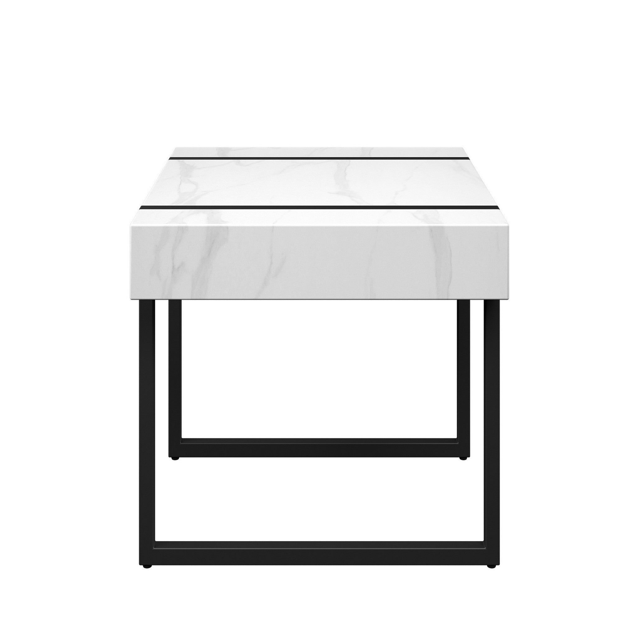 Montblanc White Marble Effect Side Table