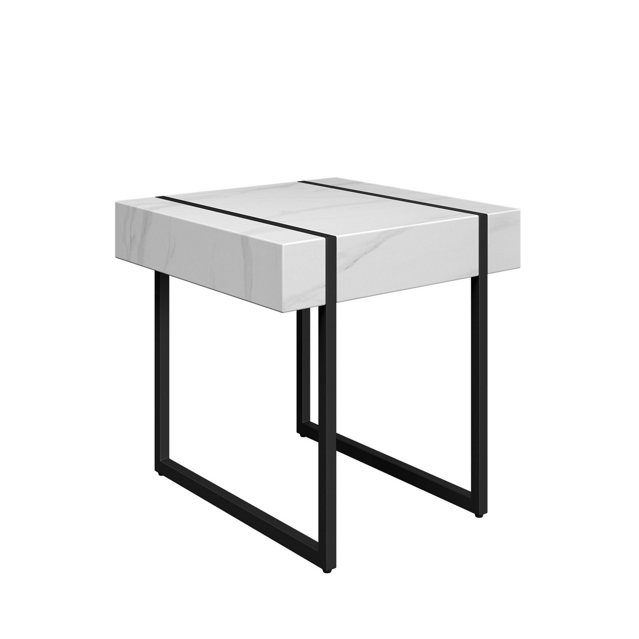 Montblanc White Marble Effect Side Table