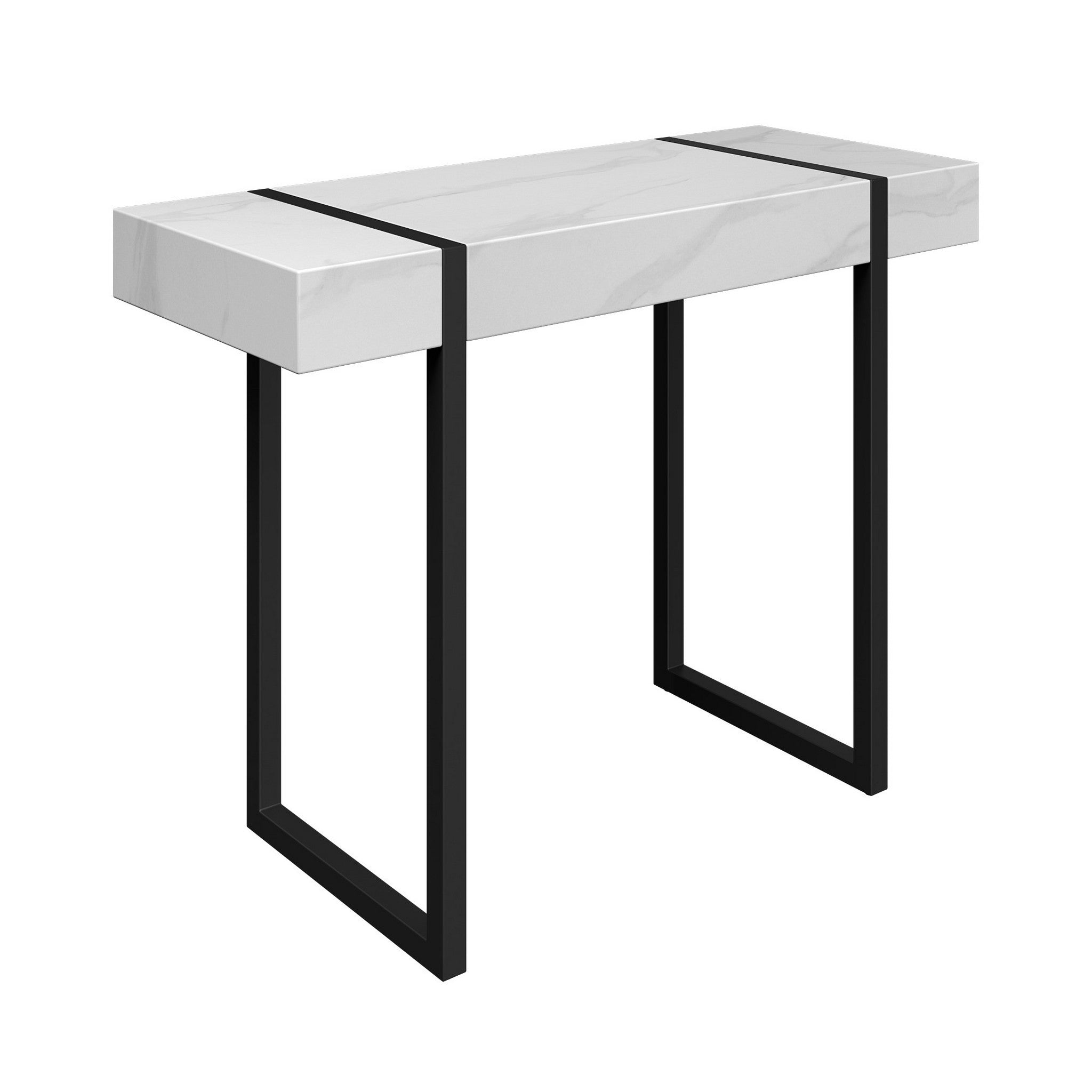 Montblanc White Marble Effect Console Table