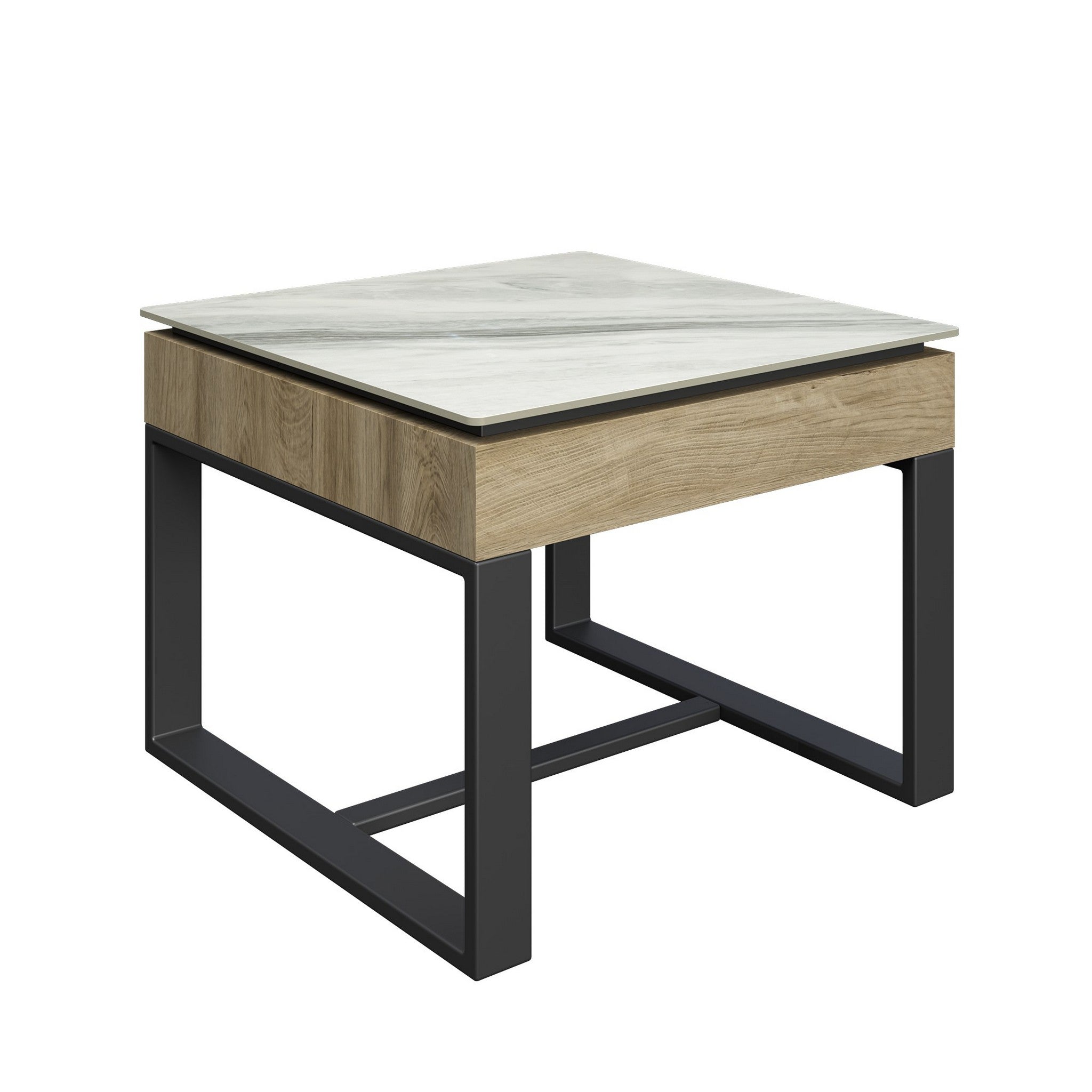 Monza White Ceramic Side Table