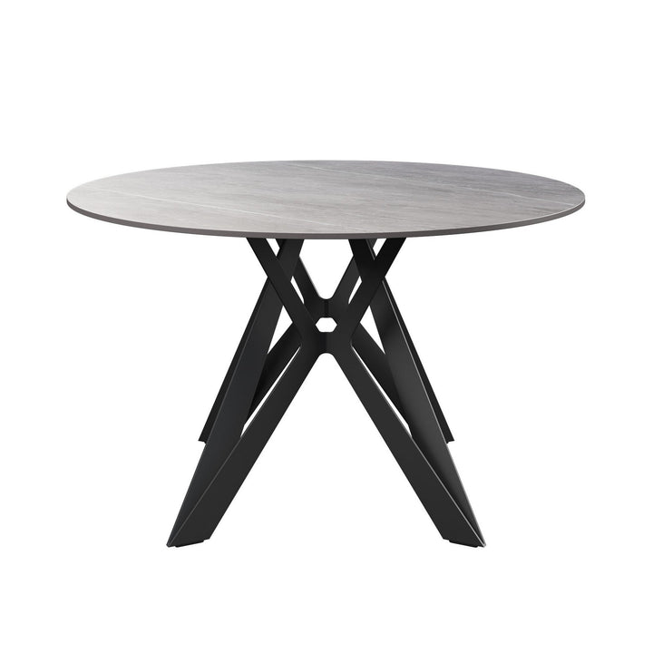Murano 120cm Round Mid Grey Ceramic Dining Table