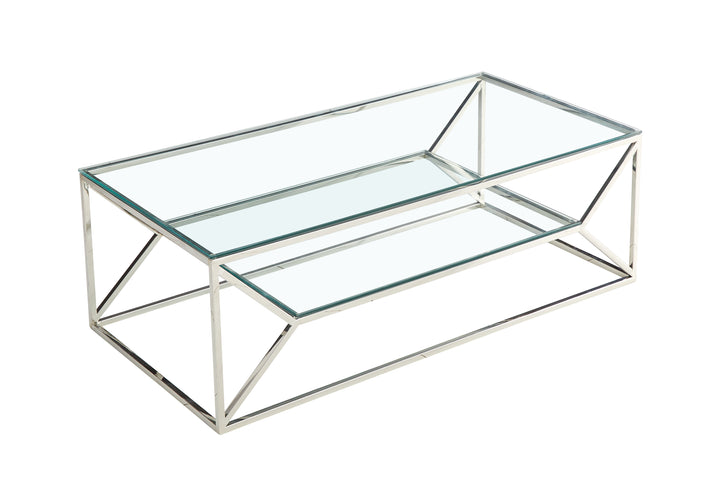 Matteo Clear Glass Coffee Table