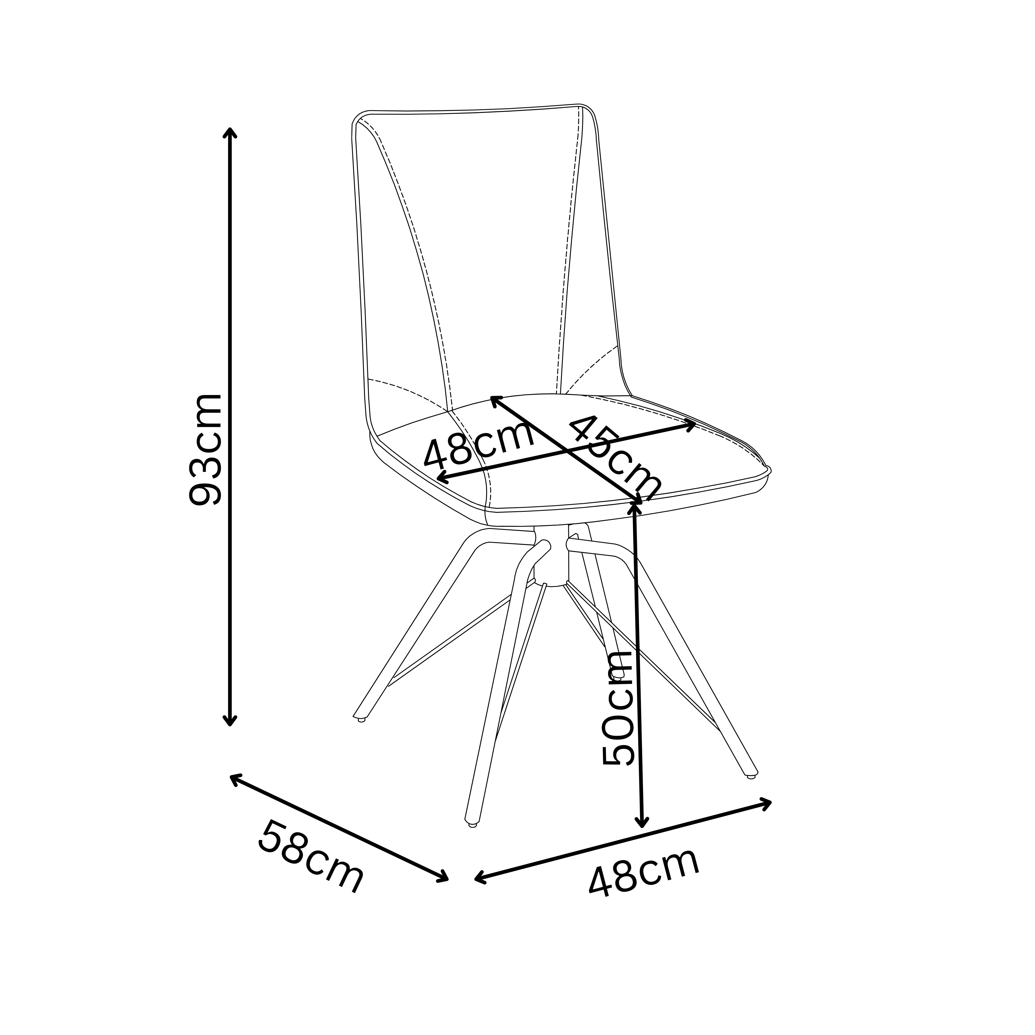Faro Faux Leather Swivel Dining Chair
