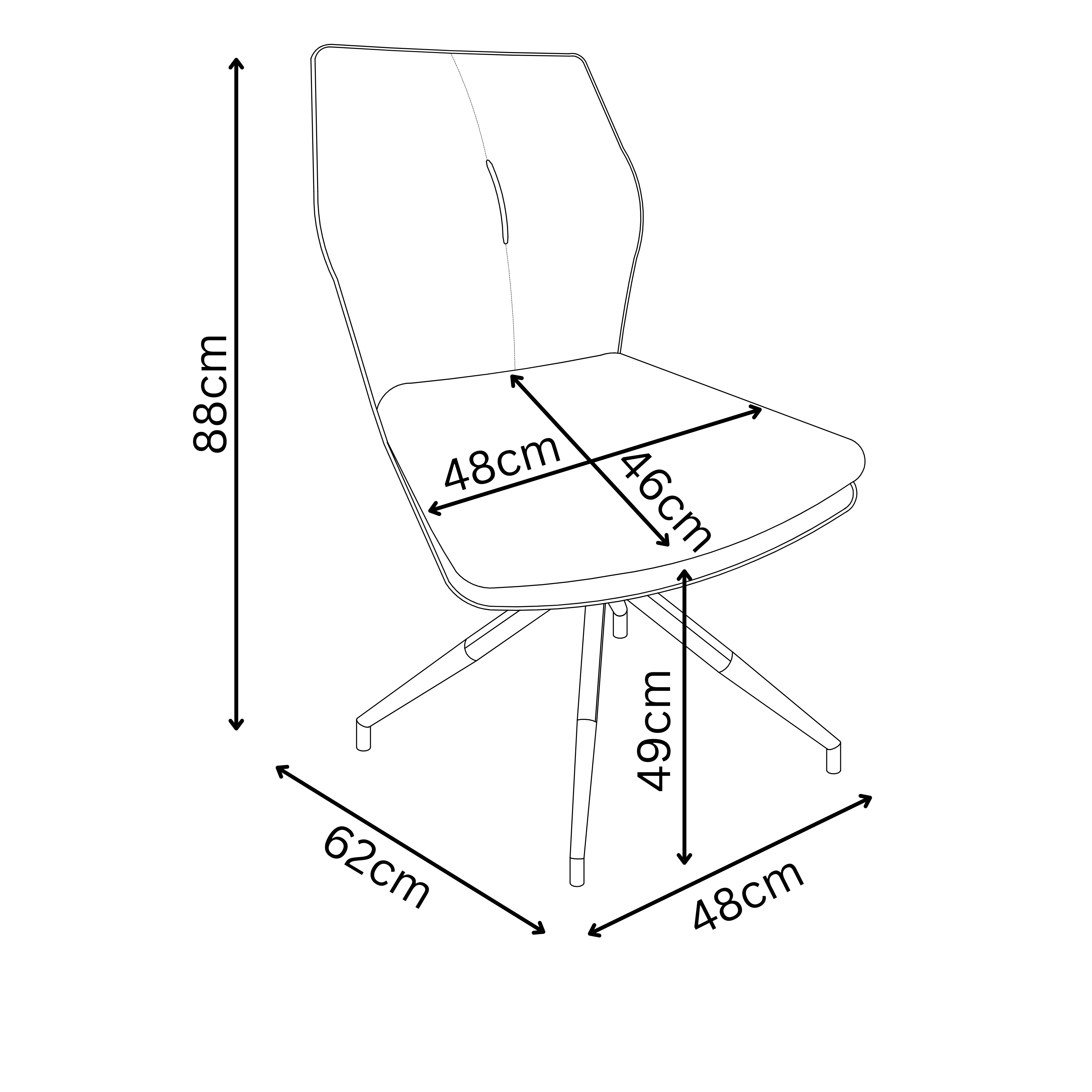 Sicily Fabric Swivel Dining Chair