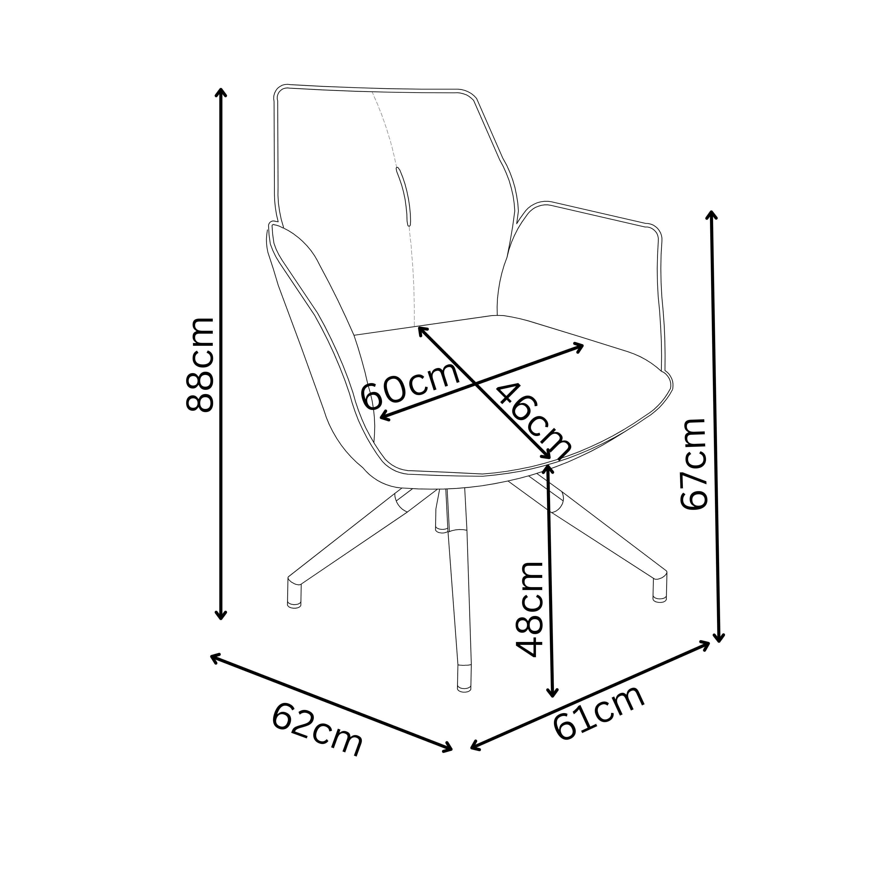 Sicily Fabric Swivel Dining ArmChair