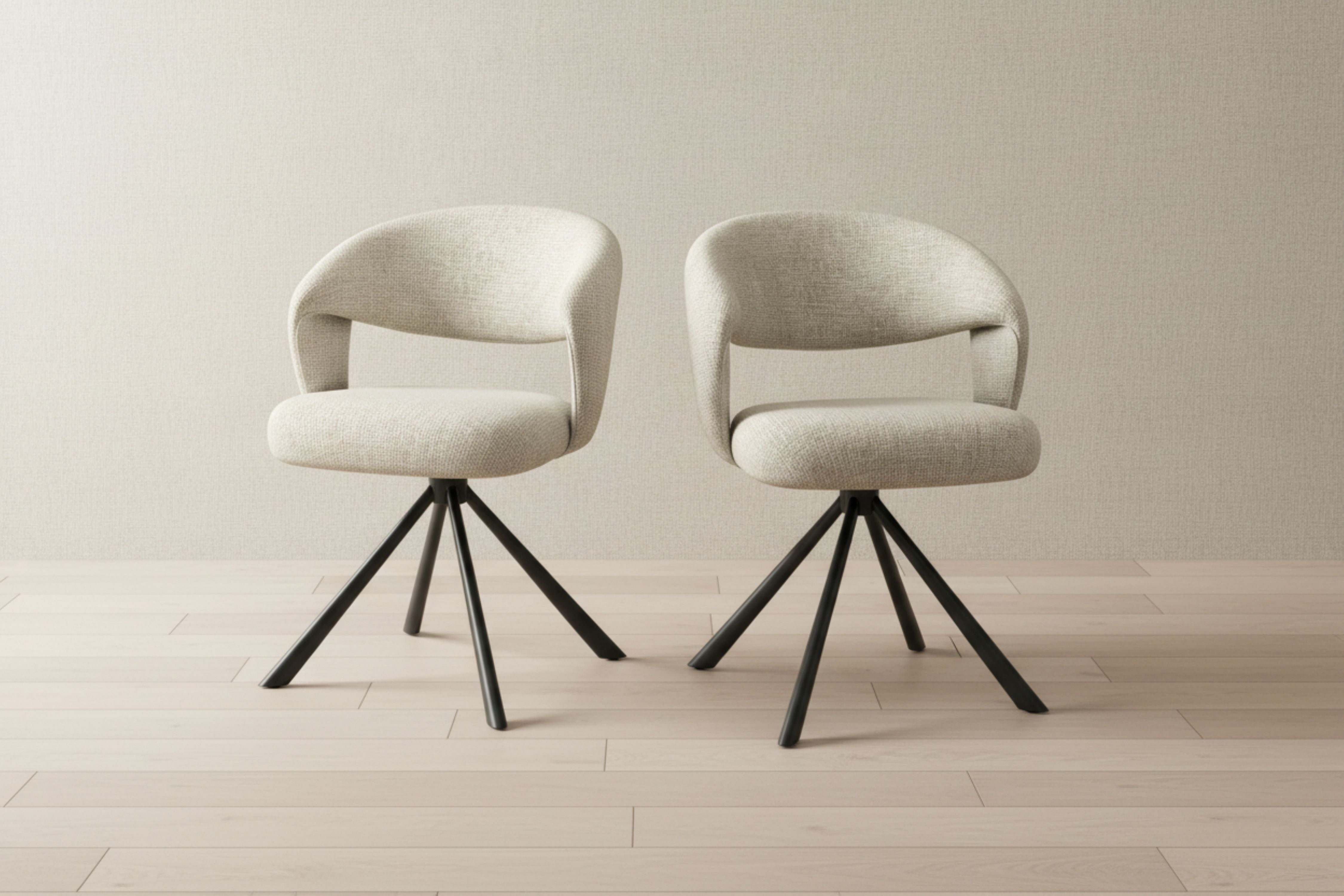 Lazzaro Fabric Swivel Dining Chair