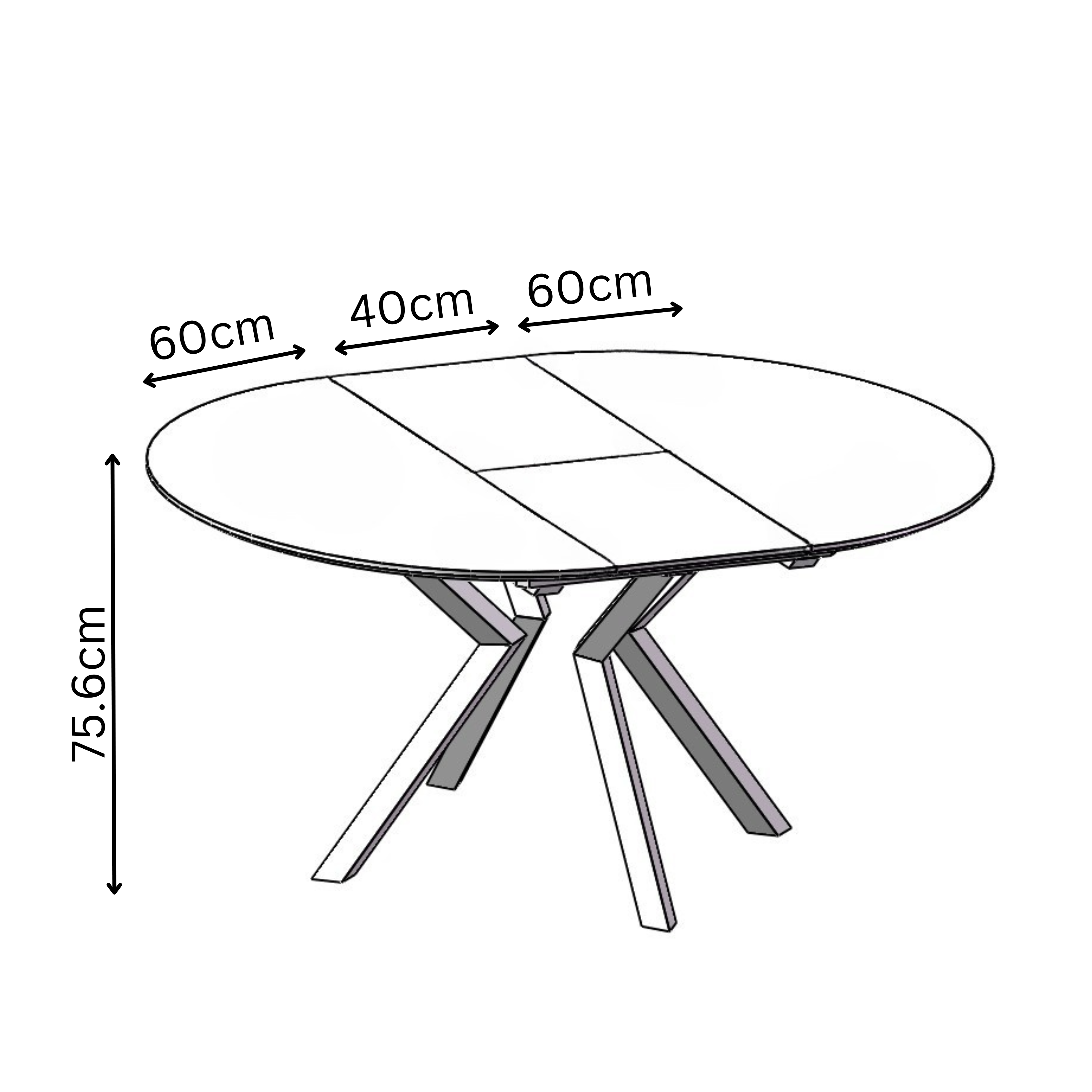 Lorenzo 120-160cm Extending Ceramic Look Dining Table