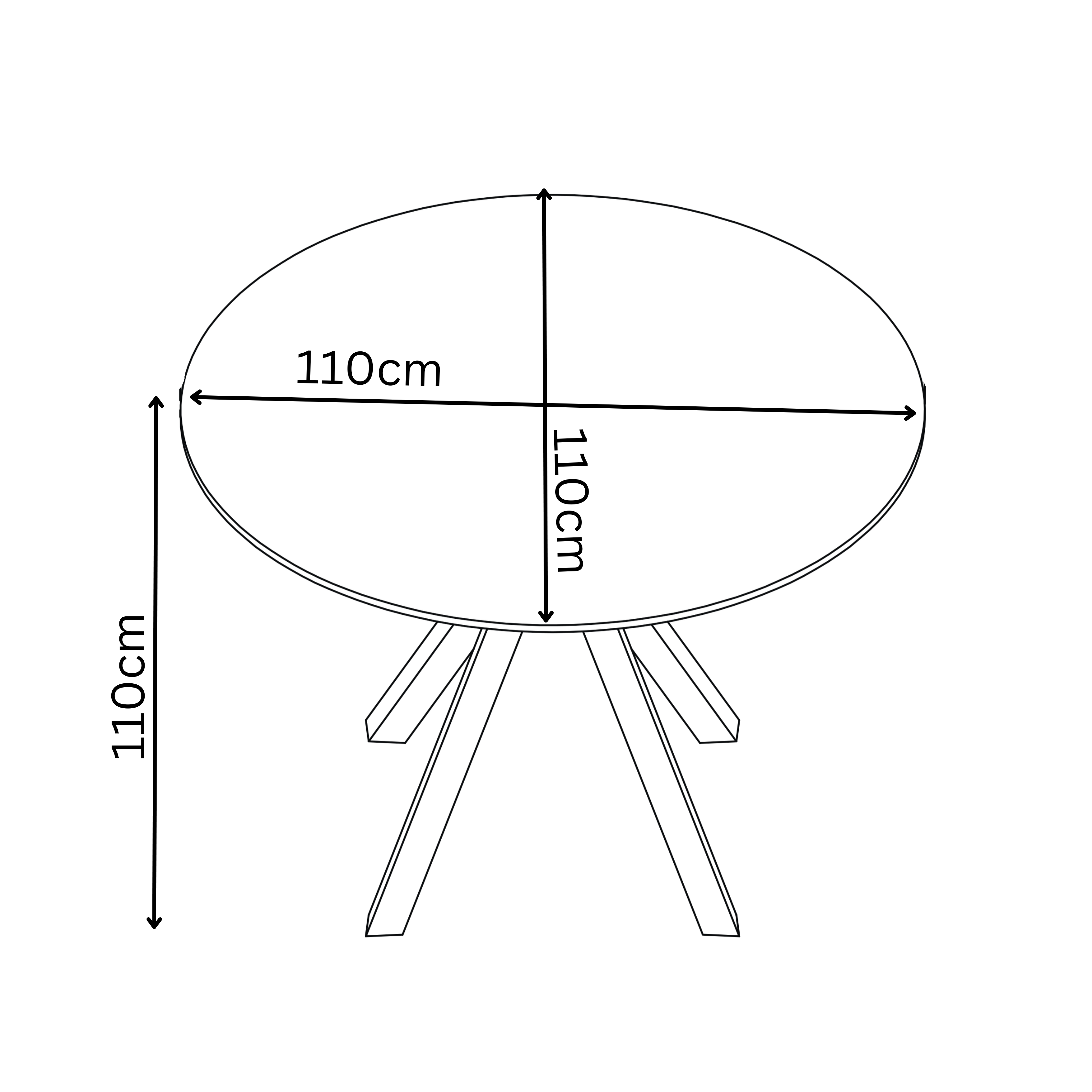 Lorenzo 110cm Ceramic Look Dining Table