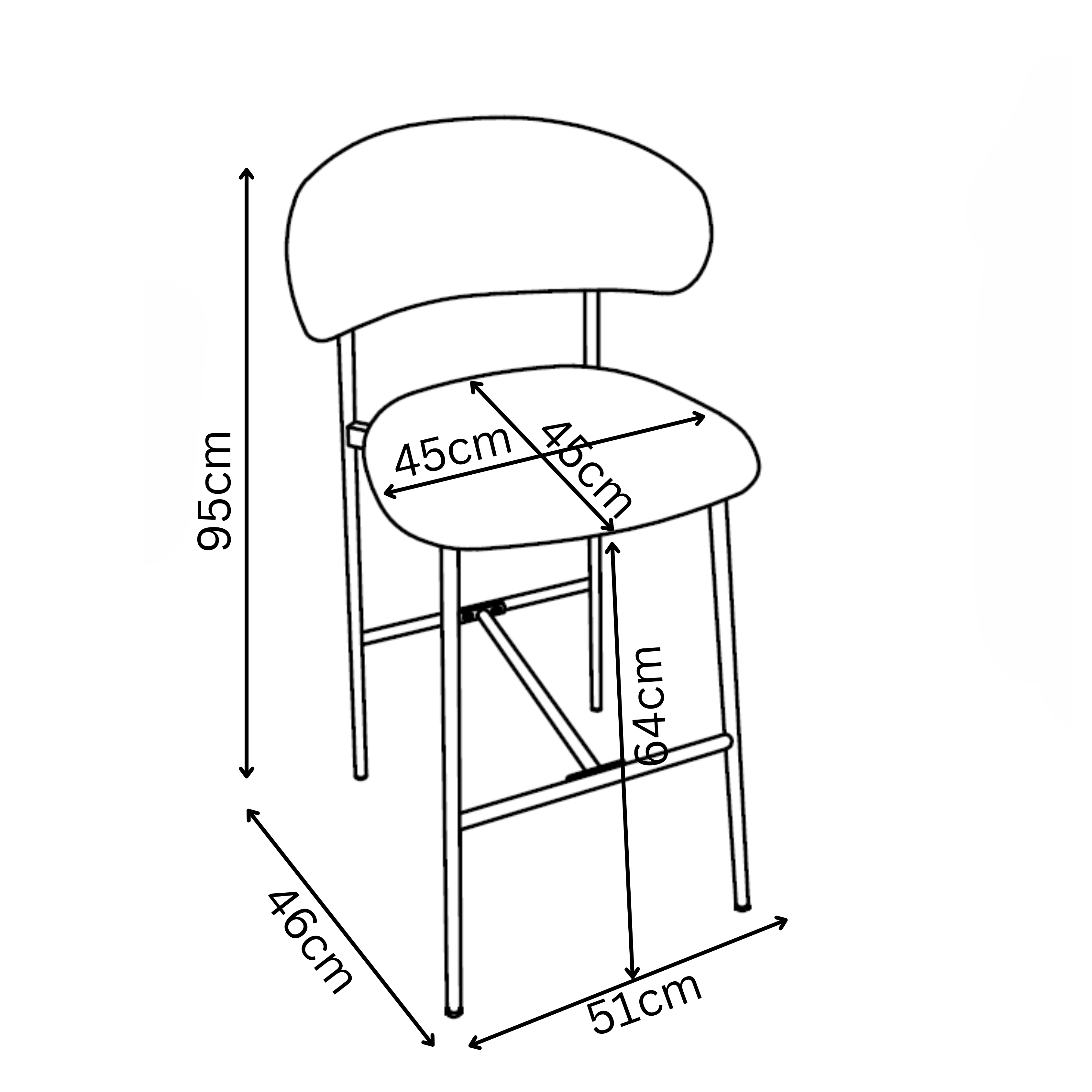 Amalfi Fabric Counter Bar Stool