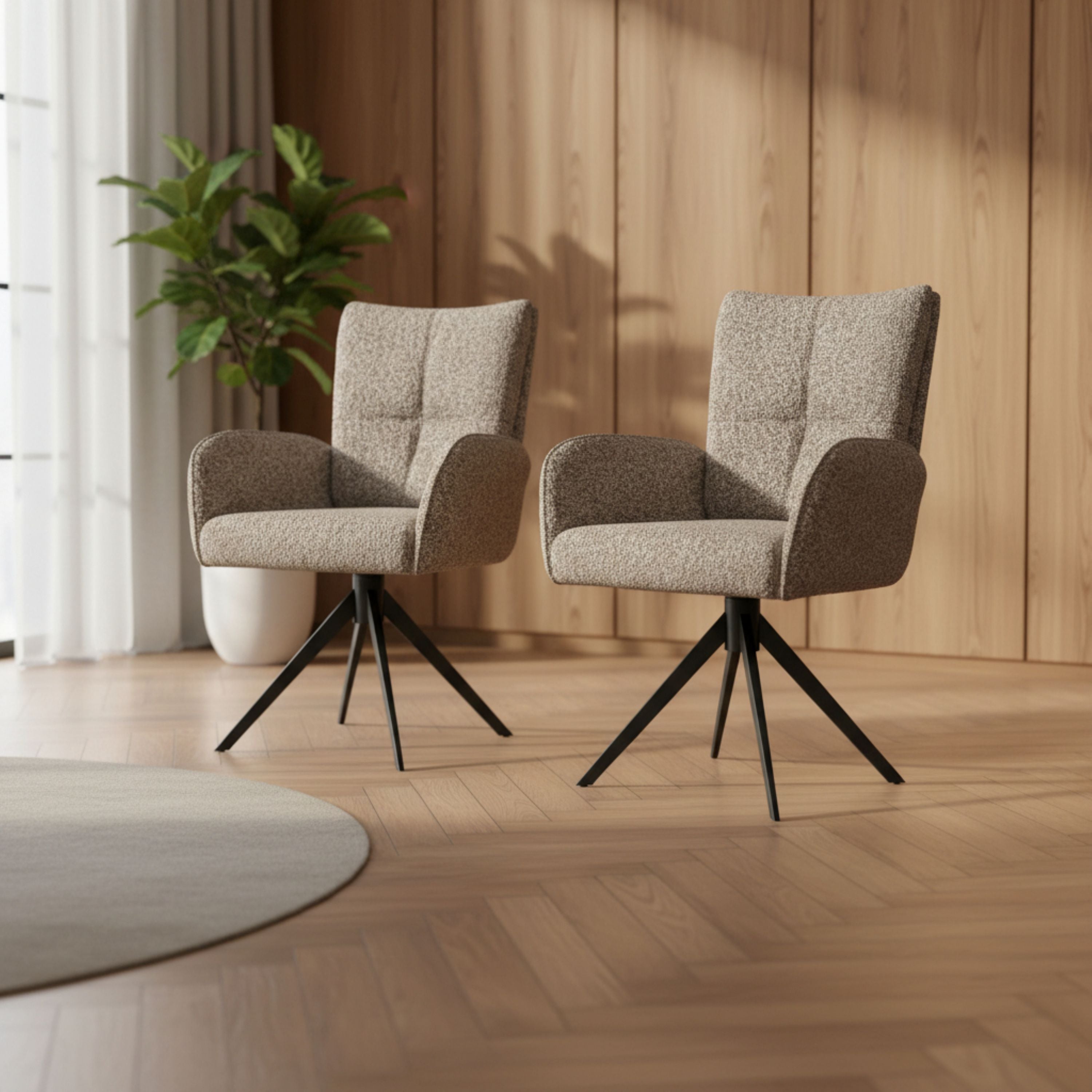 Rimini Fabric Swivel Arm Chair