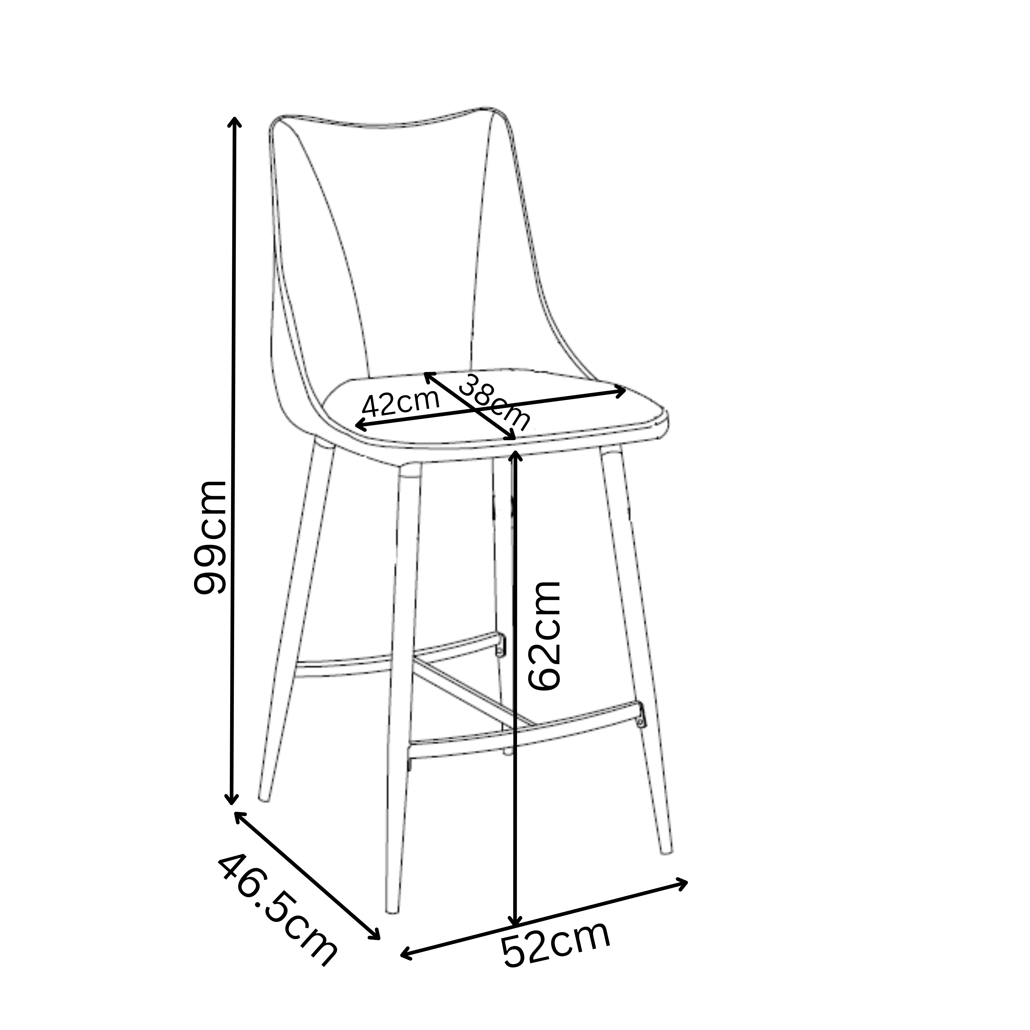 Zara Fabric Bar Stool