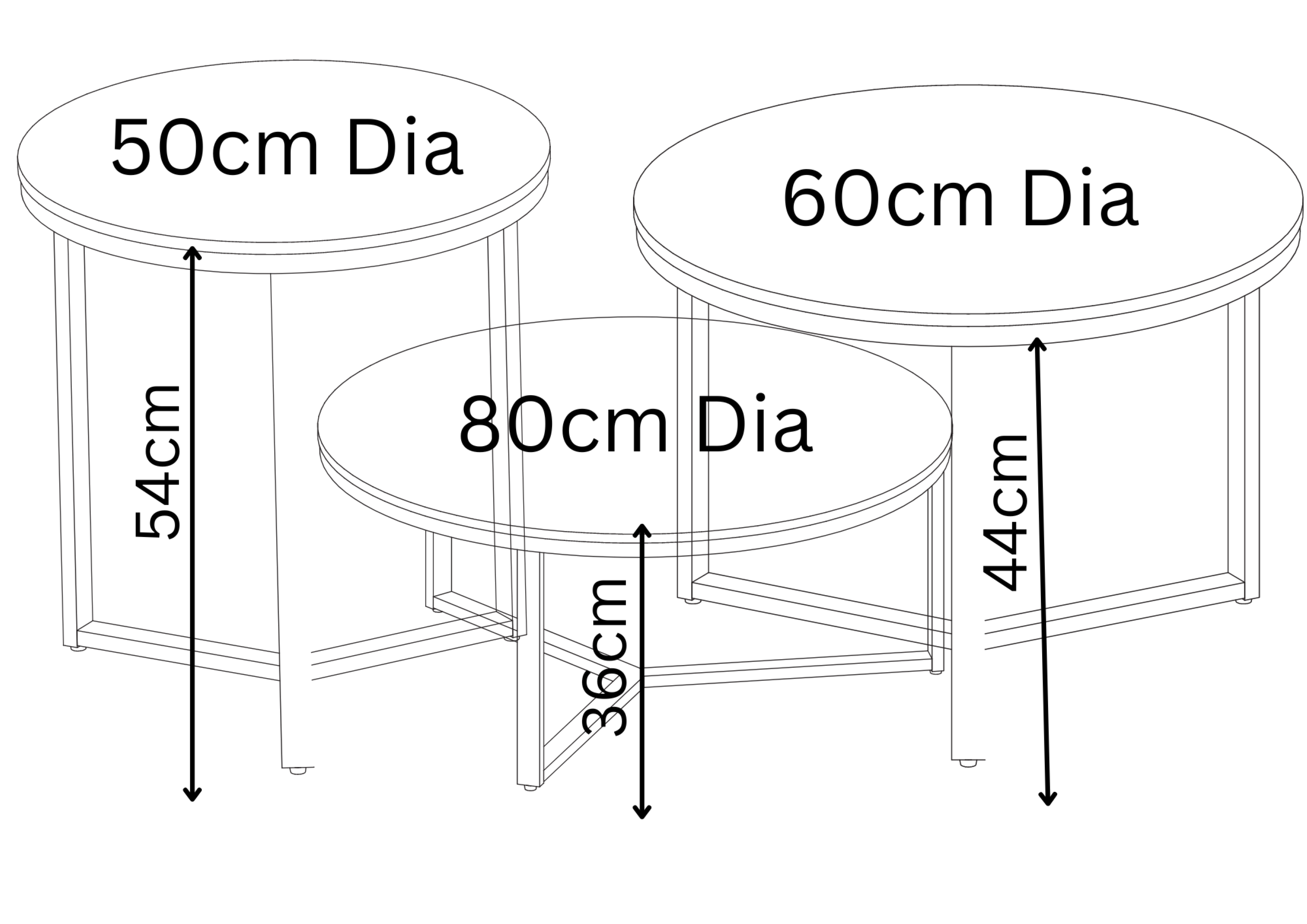 Roma 3pc Ceramic Coffee Table Set