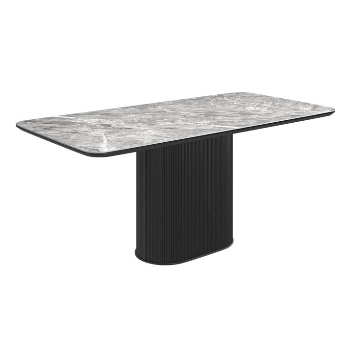 Roberto 180cm Gloss Grey Ceramic Dining Table