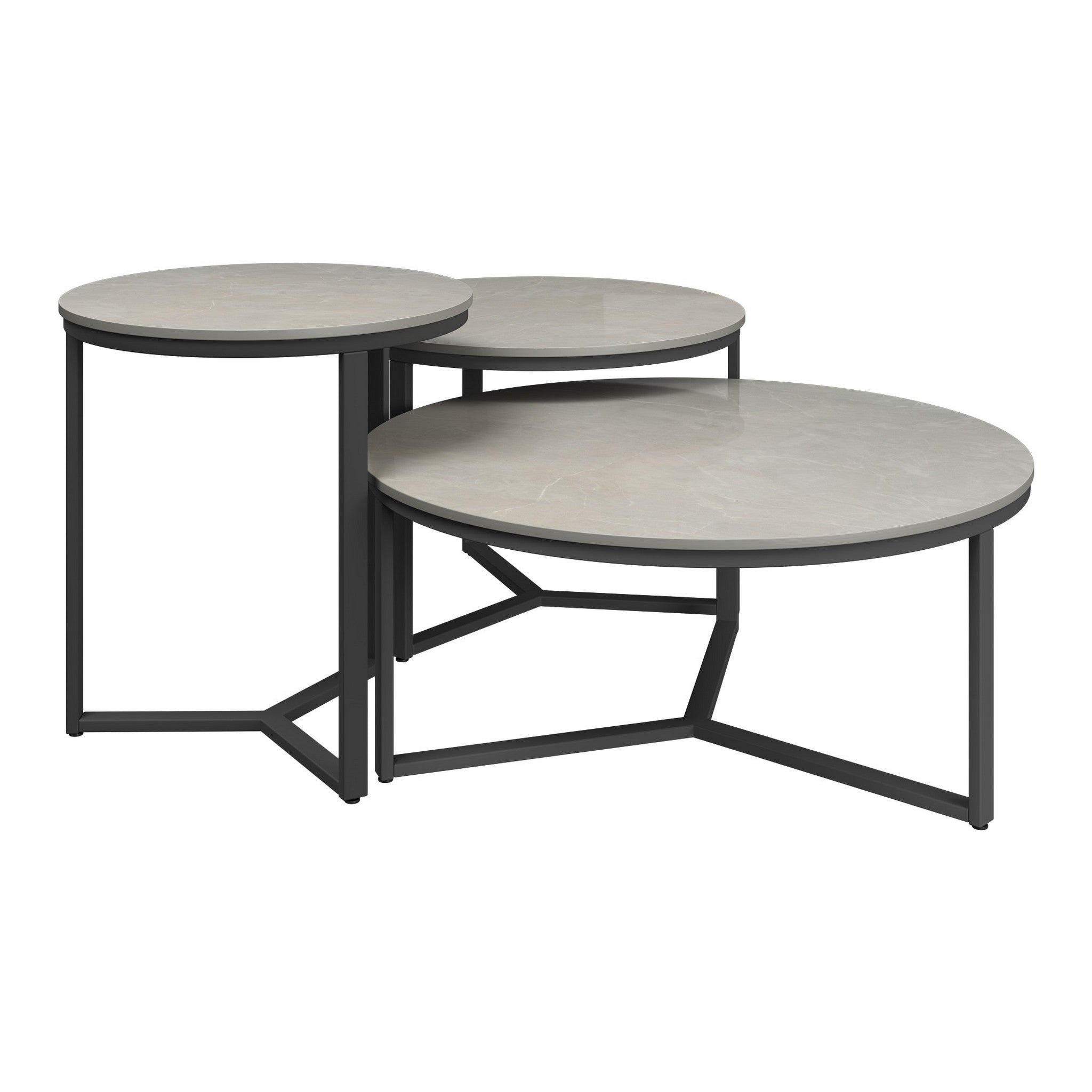 Roma 3pc Ceramic Coffee Table Set