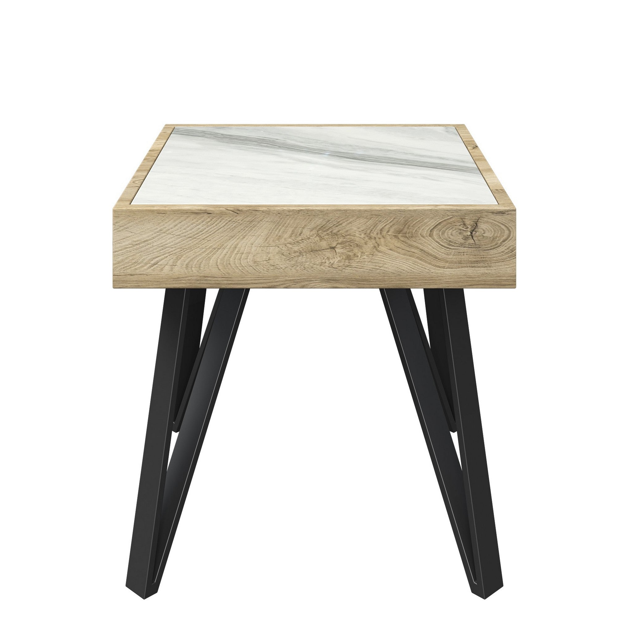 Viking White Ceramic Side Table