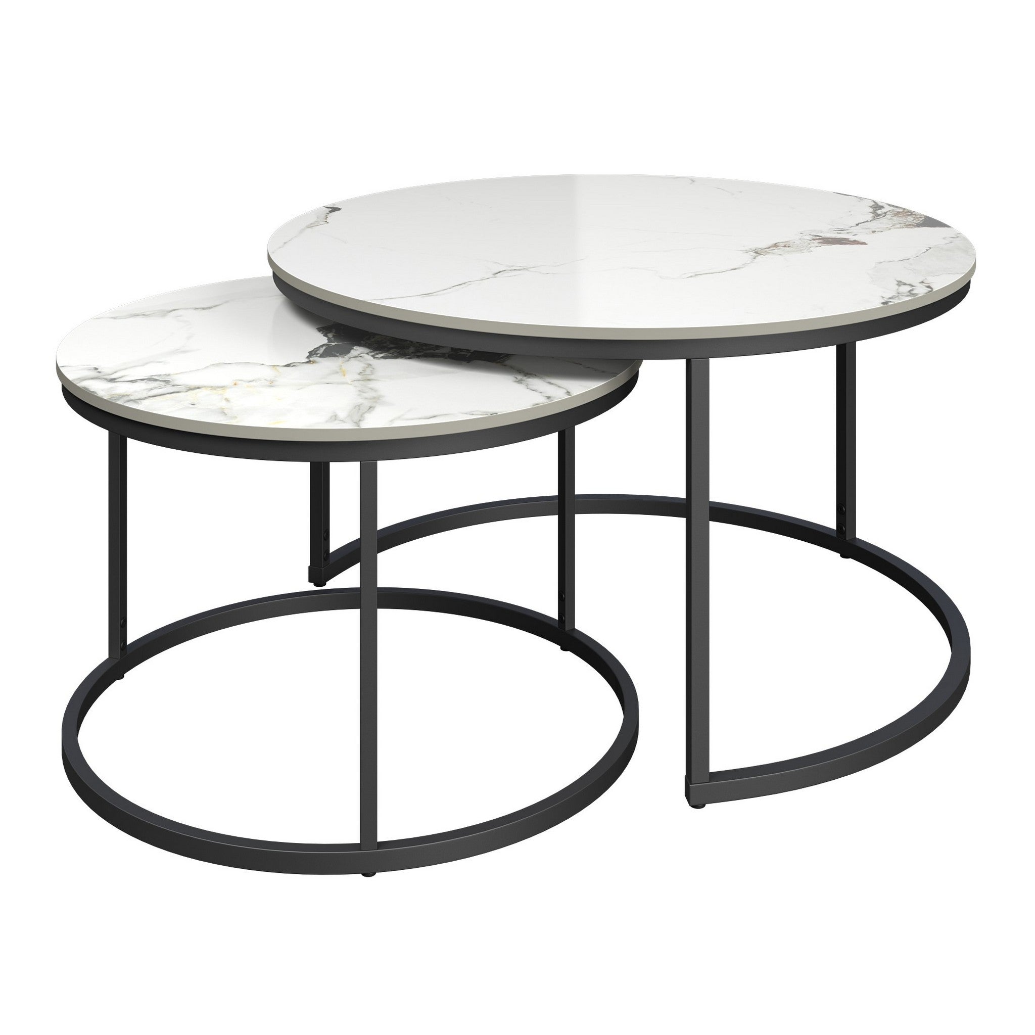 Zico 2pc White Ceramic Coffee Table Set