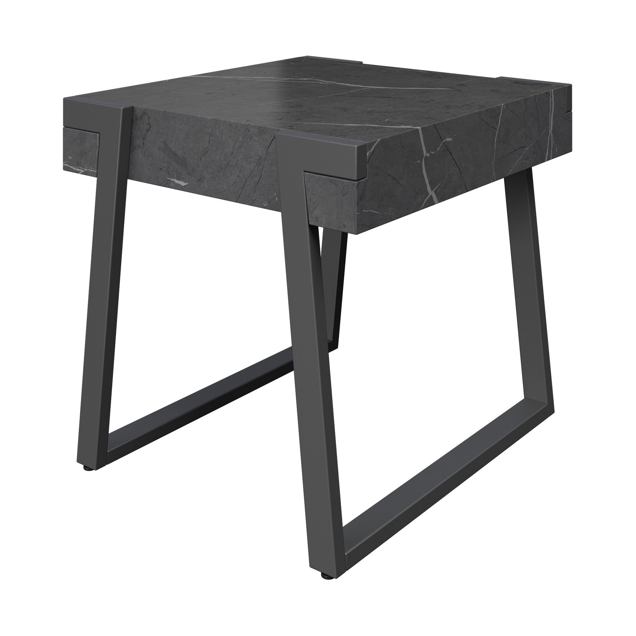 Alpina Grey Marble Effect Side Table