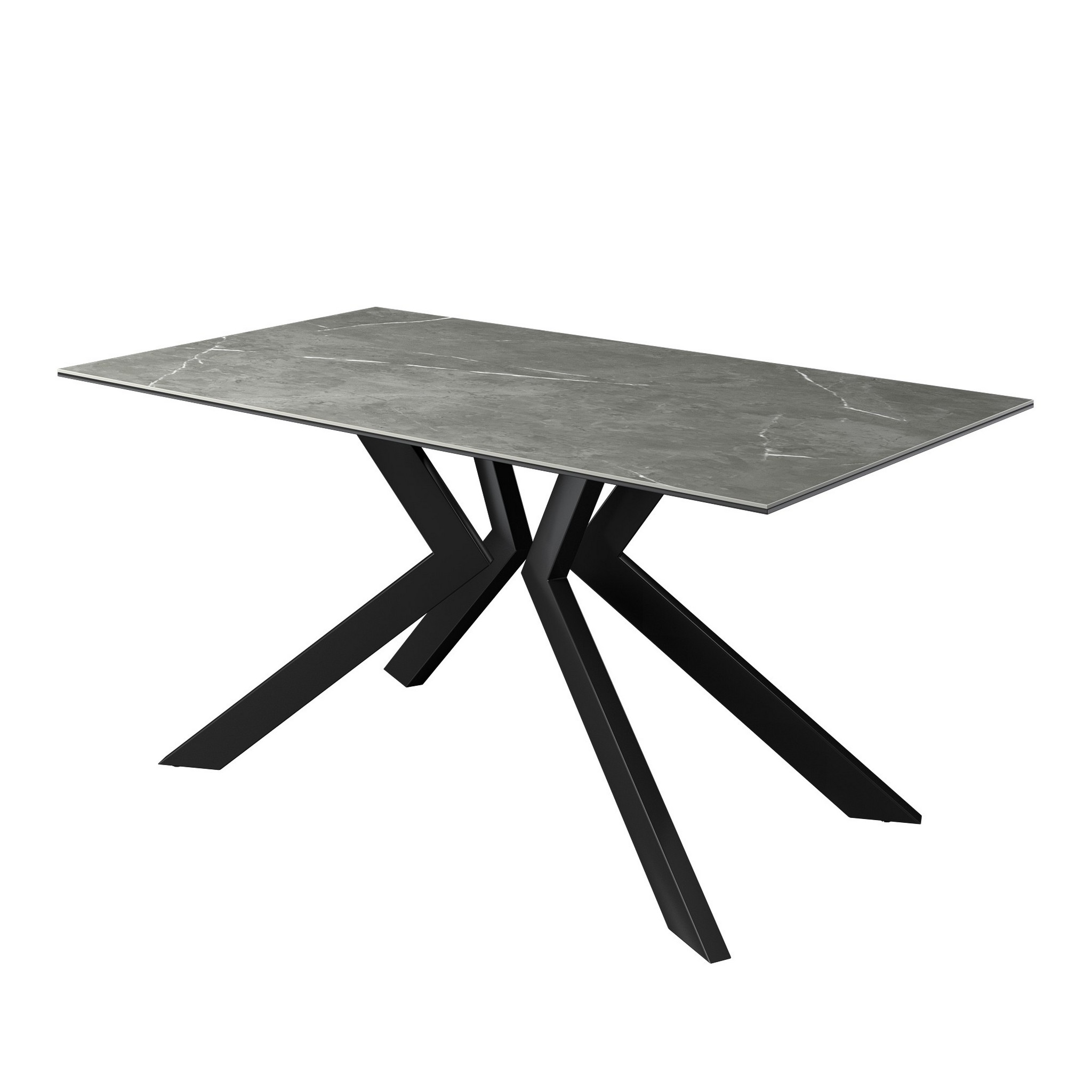 Azzaro 160cm Matte Grey Ceramic Fixed Dining Table