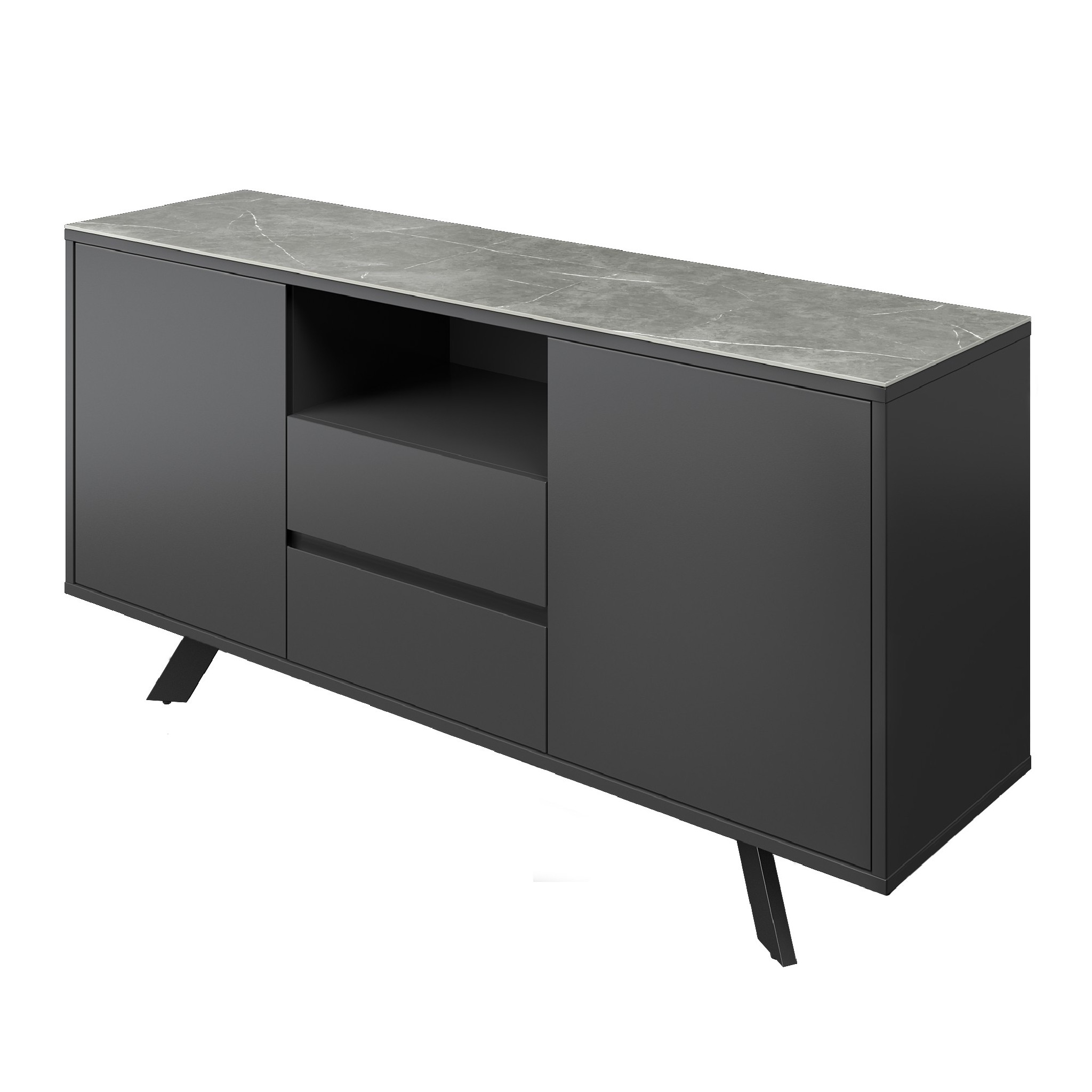 Azzaro Matte Grey Ceramic Sideboard