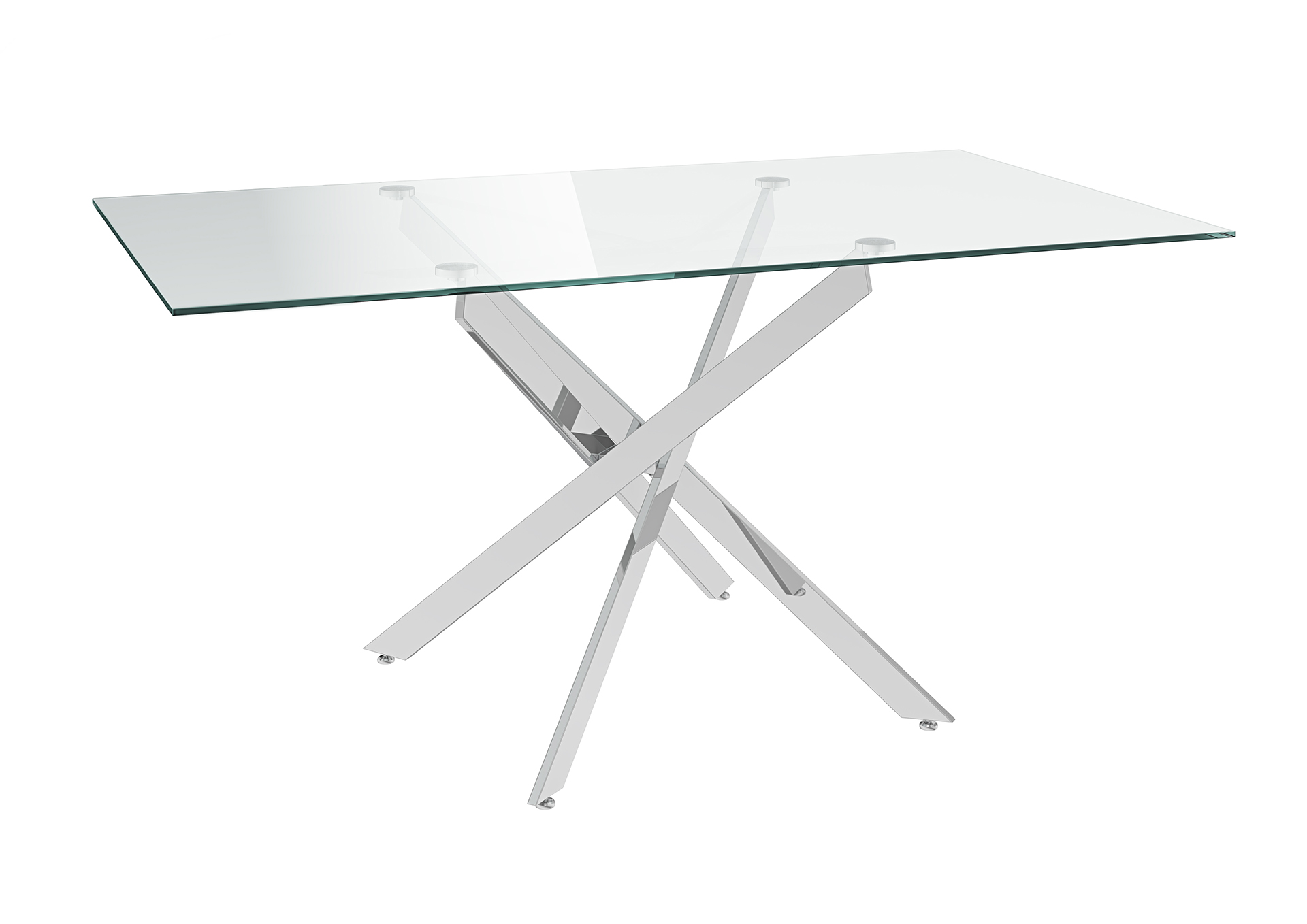 Clara 160cm Clear Glass Rectangle Dining Table