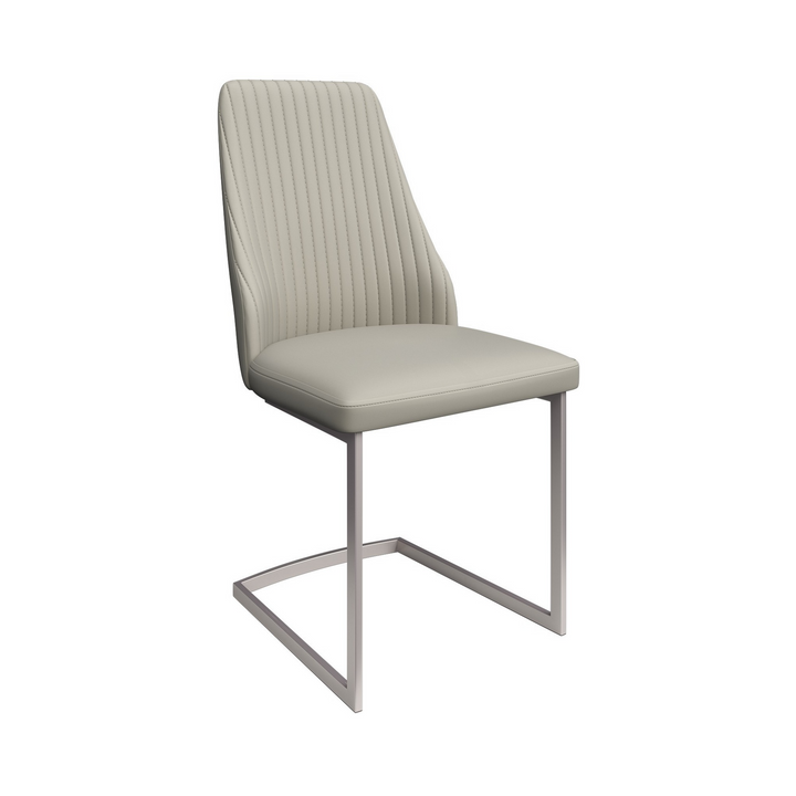 Milano Light Grey Leather Dining Chair