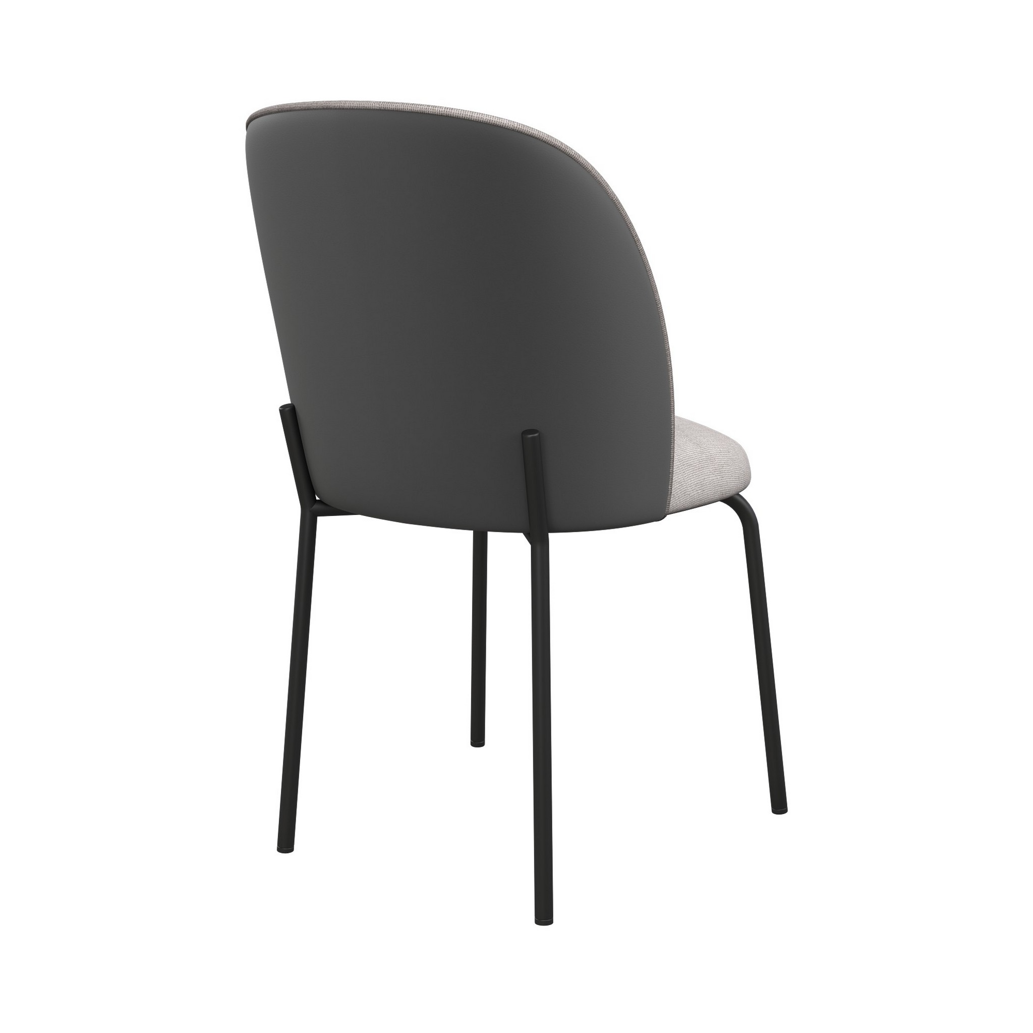 Cartier 2 Tone Grey Faux Leather/Fabric Dining Chair