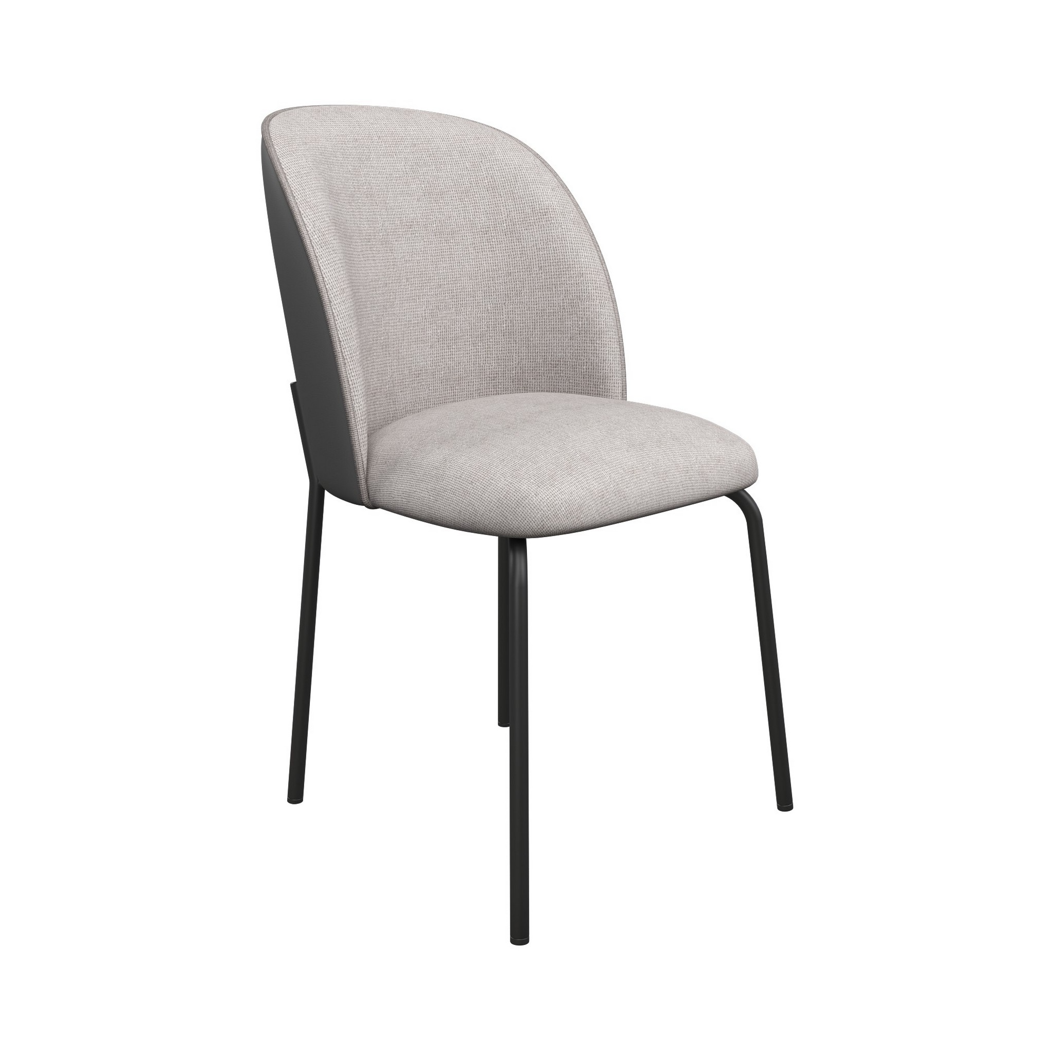 Cartier 2 Tone Grey Faux Leather/Fabric Dining Chair