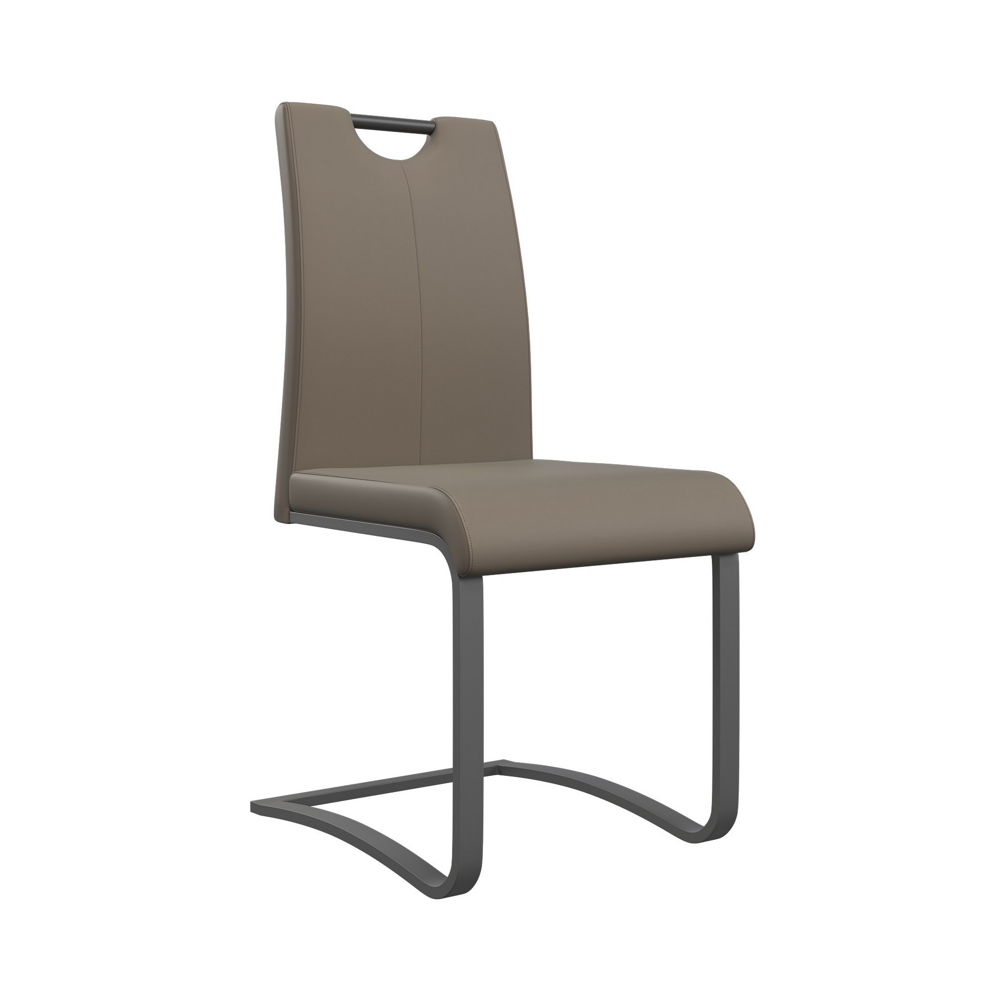 Gabi Faux Leather Dining Chair With Grey Frame