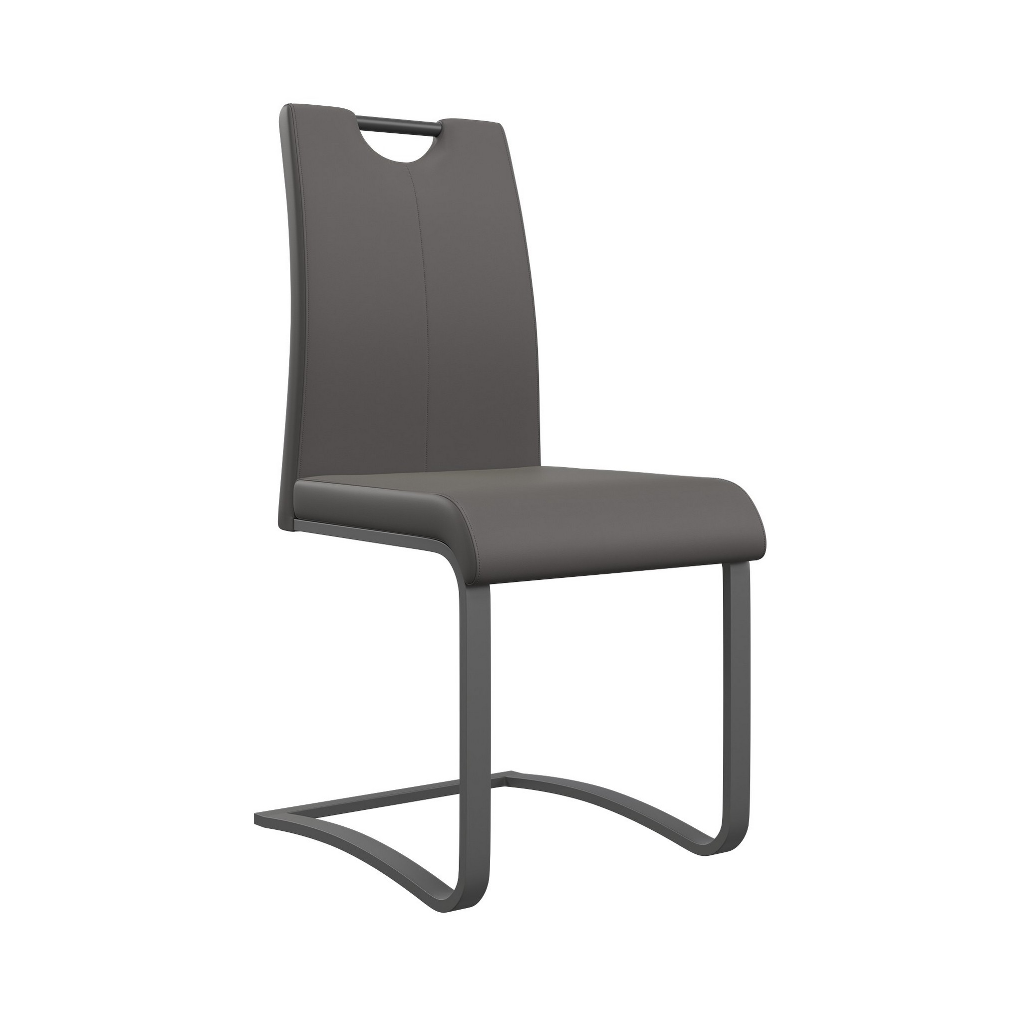 Gabi Faux Leather Dining Chair With Grey Frame