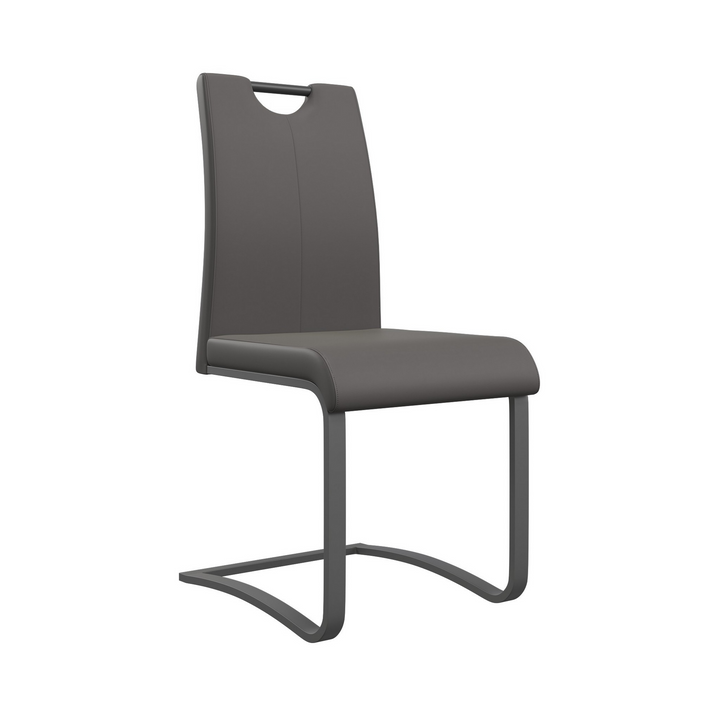 Gabi Leather Dining Chair With Grey Frame