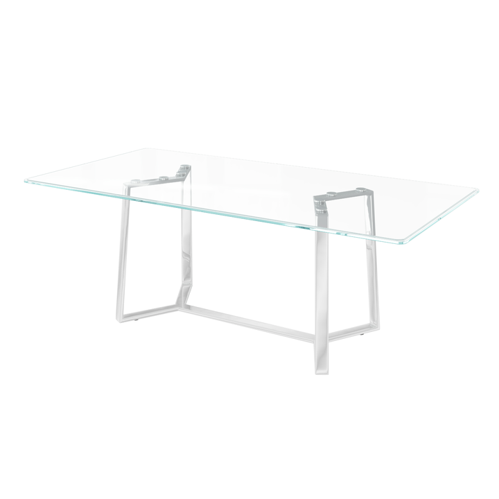 Alberto 160cm Clear Glass Dining Table