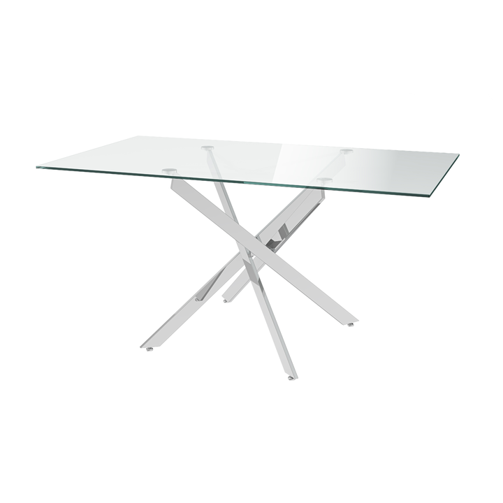 Clara 160cm Clear Glass Rectangle Dining Table