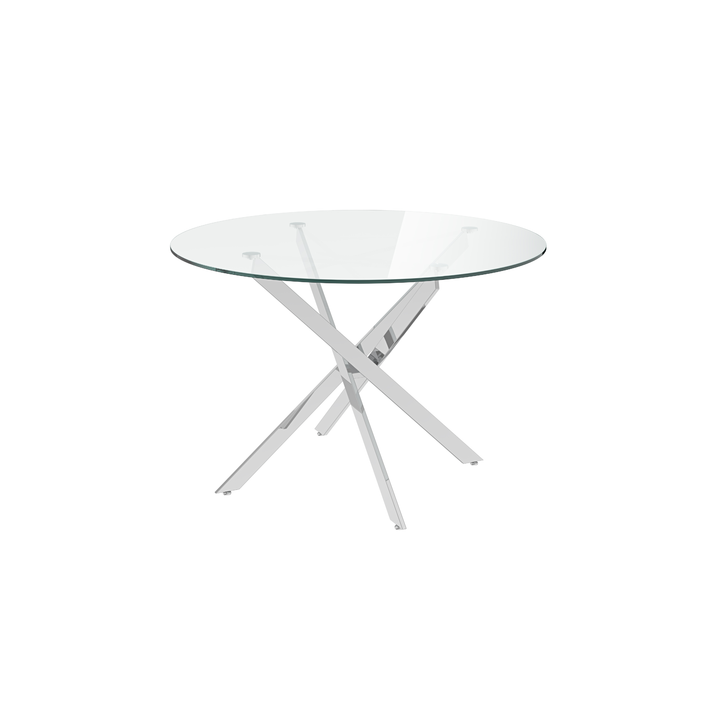 Clara 110cm Clear Glass Round Dining Table