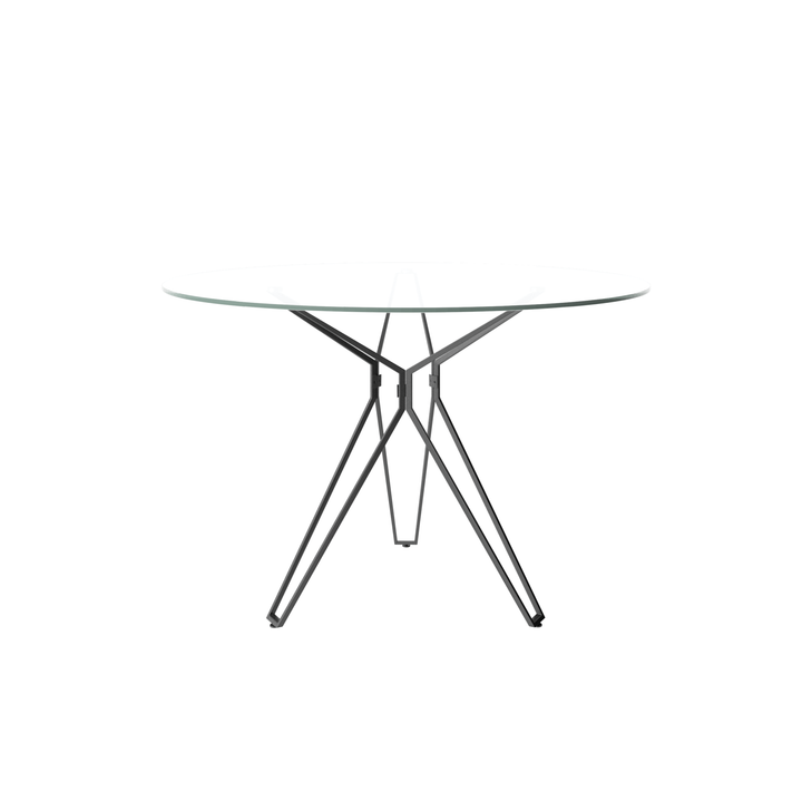 Strata 120cm Clear Glass Round Dining Table