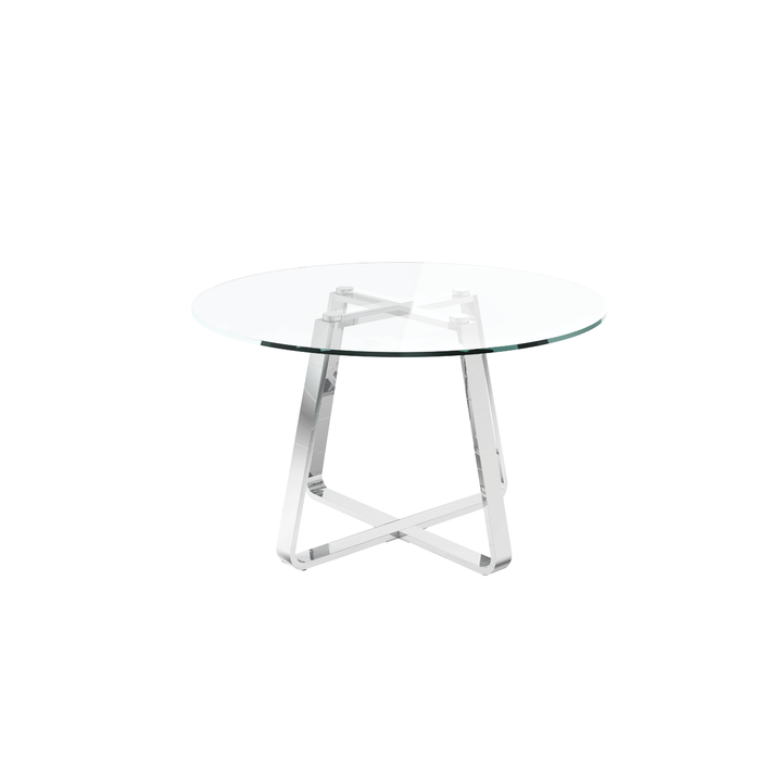 Nova 120cm Clear Glass Round Dining Table