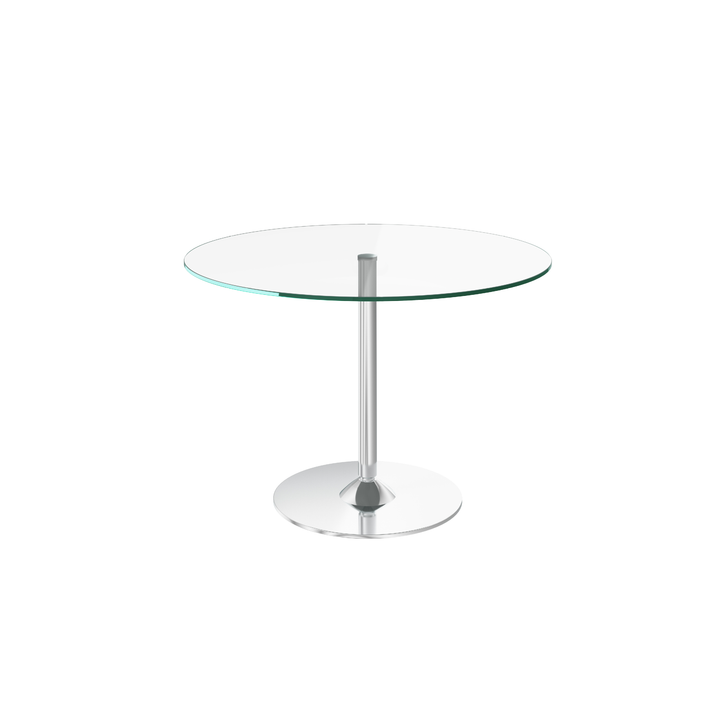 Elena 100cm Round Clear Glass Dining Table
