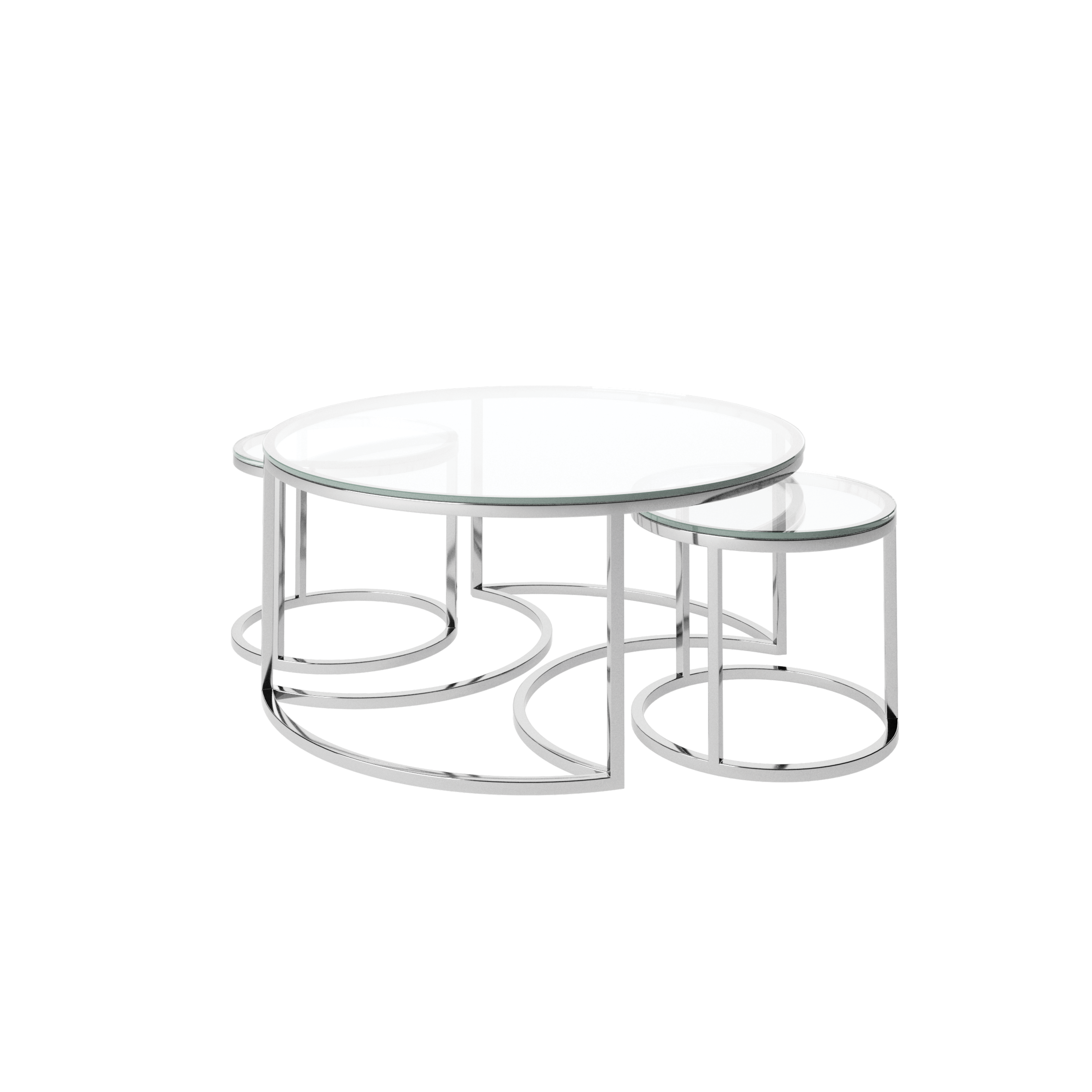 Orlando Clear Glass Coffee Table Set