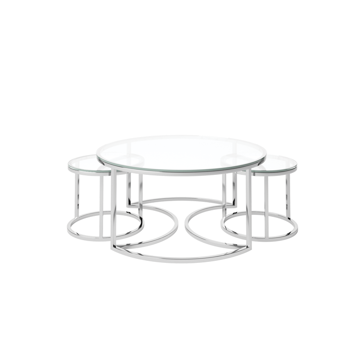 Orlando Clear Glass Coffee Table Set