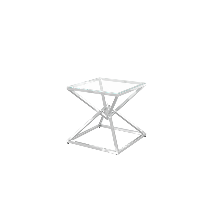 Prism Clear Glass Side Table