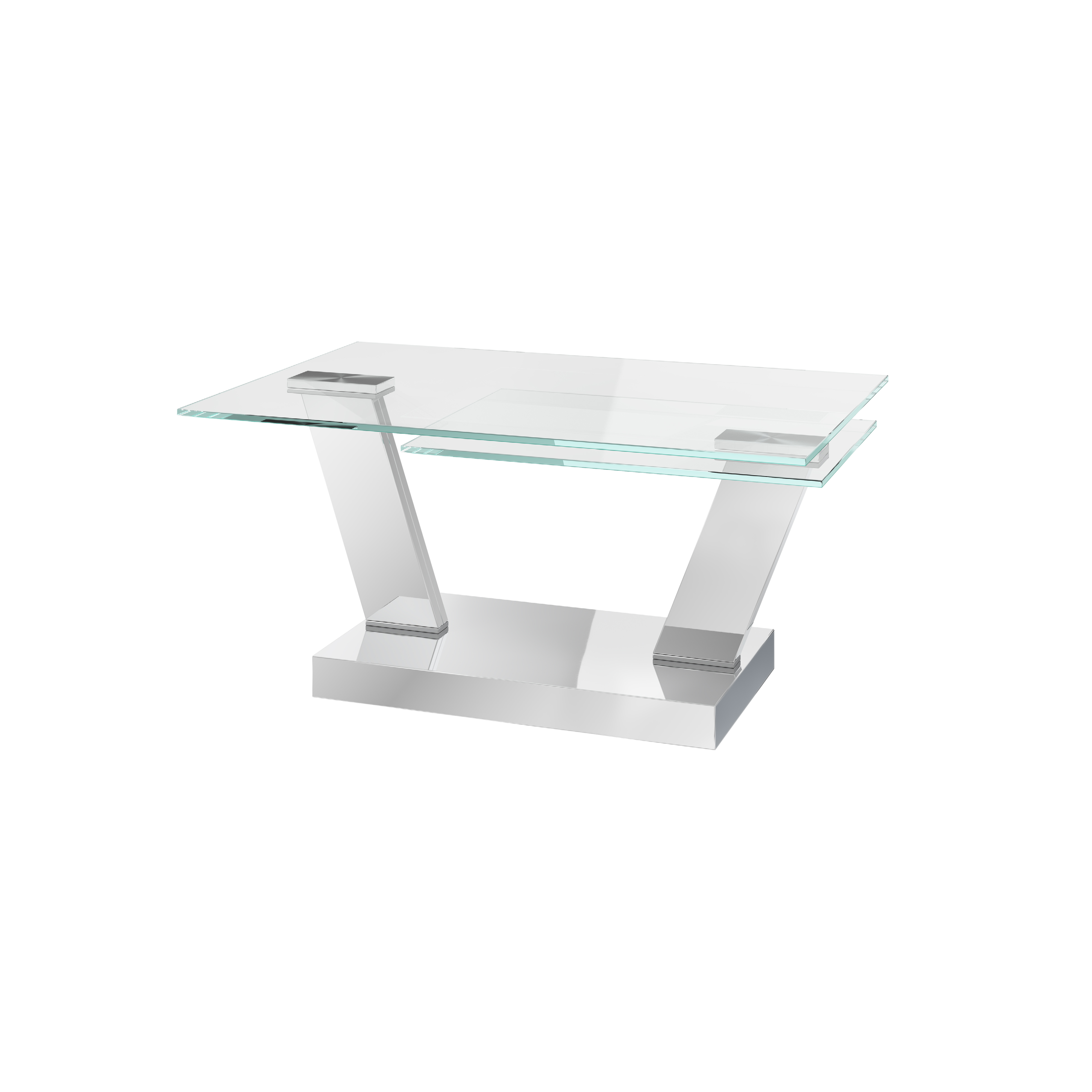 Sparta Clear Glass Swivel Extending Coffee Table