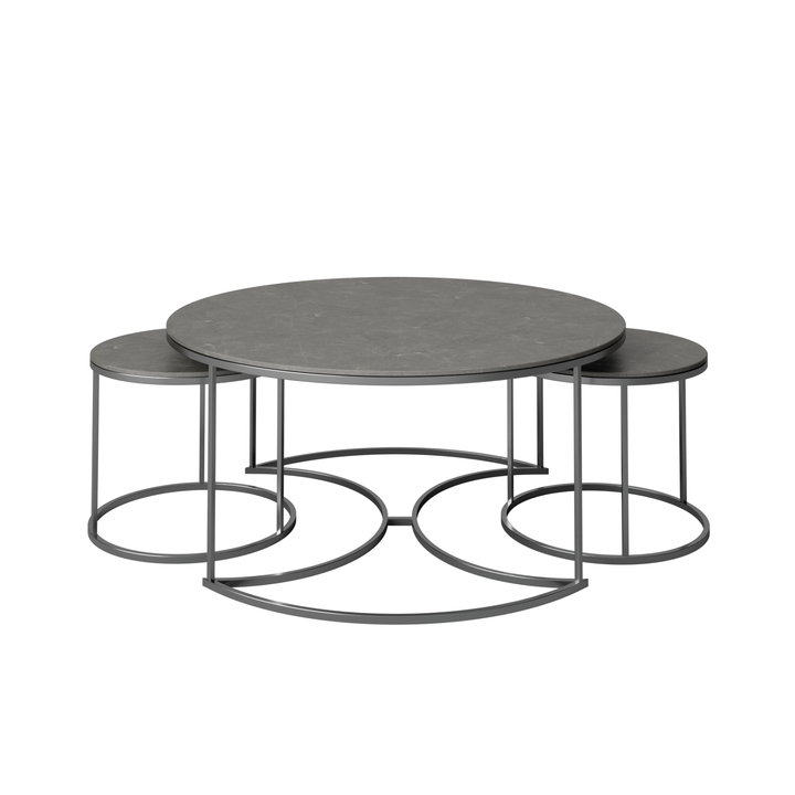 Orlando Matte Grey Ceramic Coffee Table Set