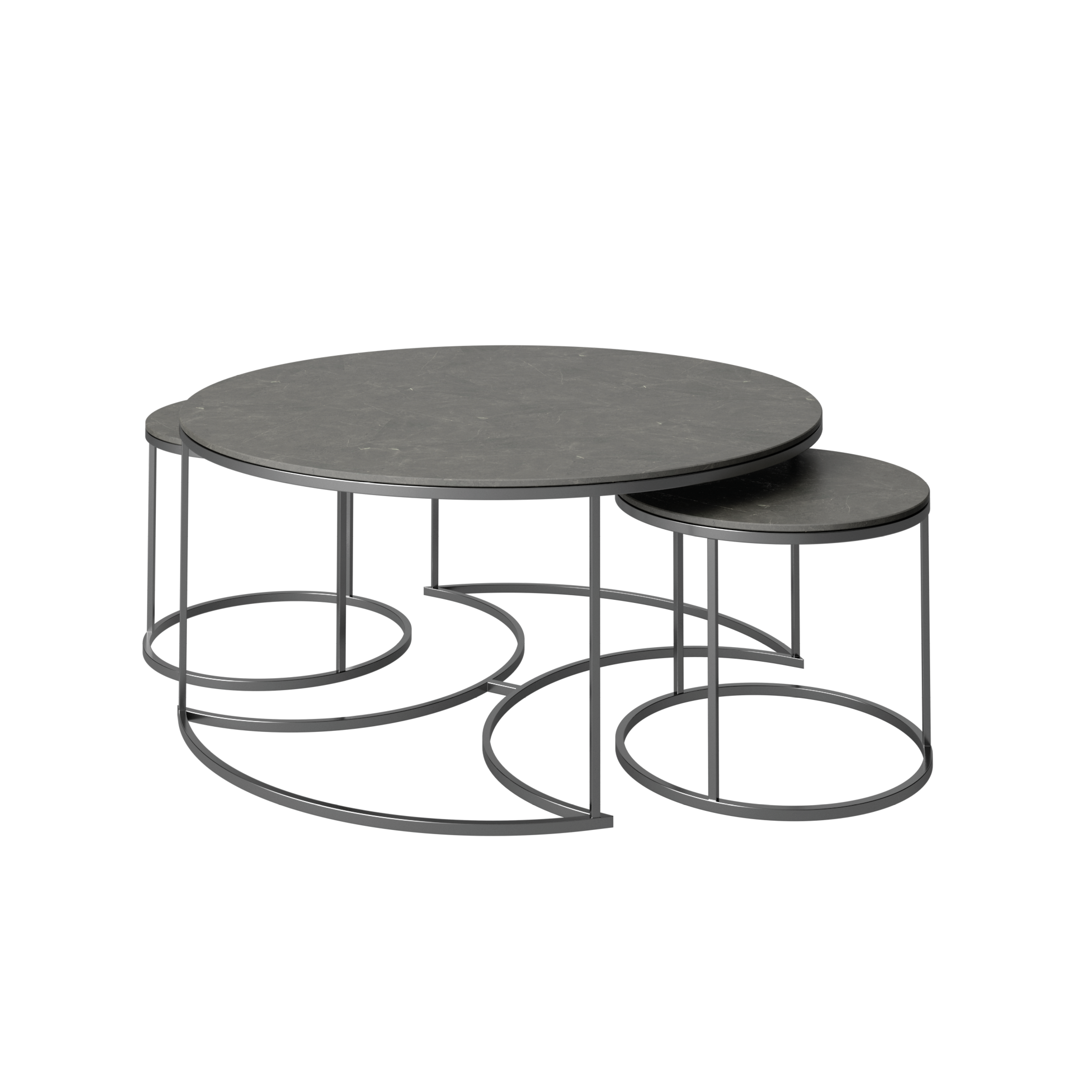 Orlando Matte Grey Ceramic Coffee Table Set