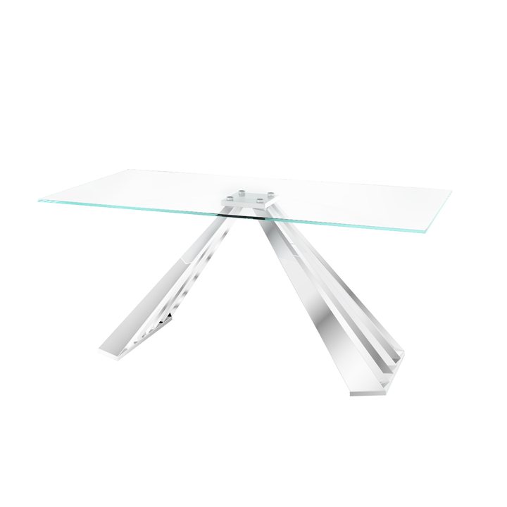 Alvaro 180cm Clear Glass Dining Table